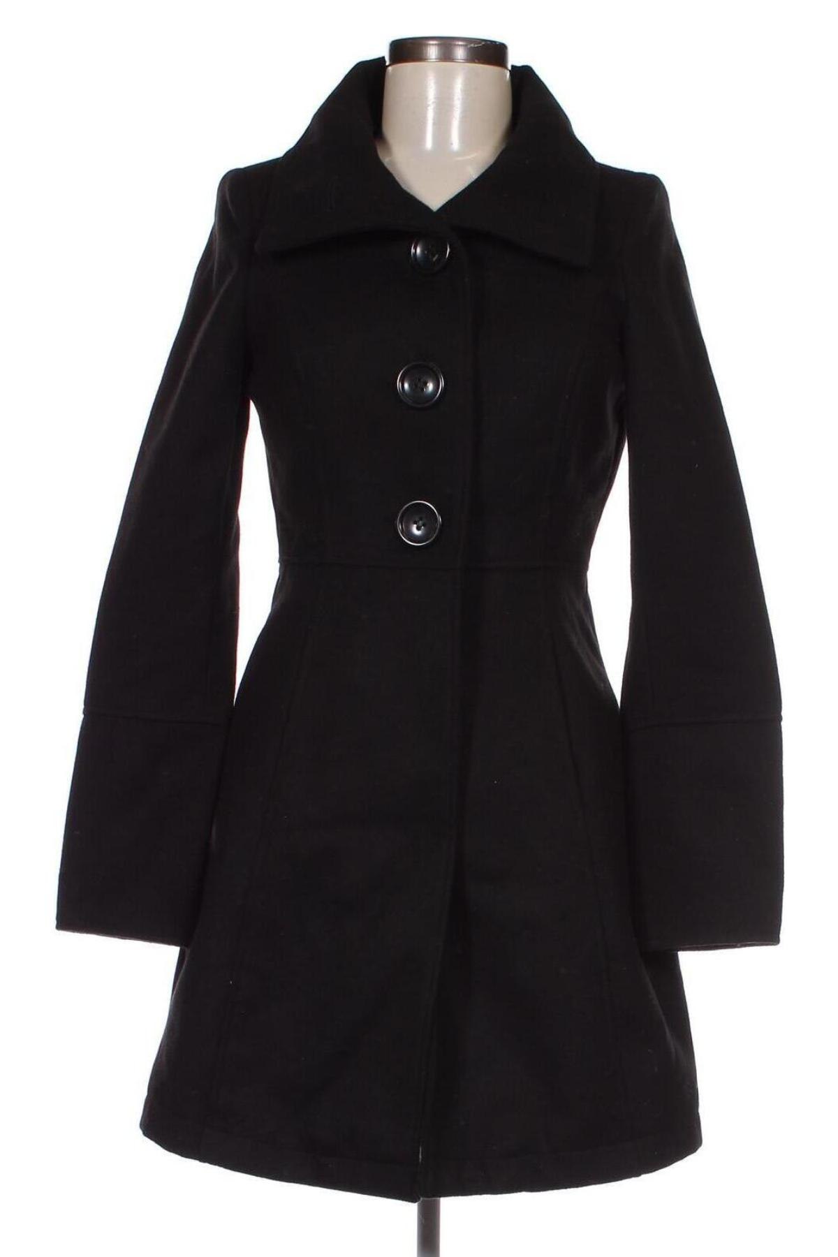 Дамско палто Tom Tailor, Размер XS, Цвят Черен, Цена 50,40 лв.