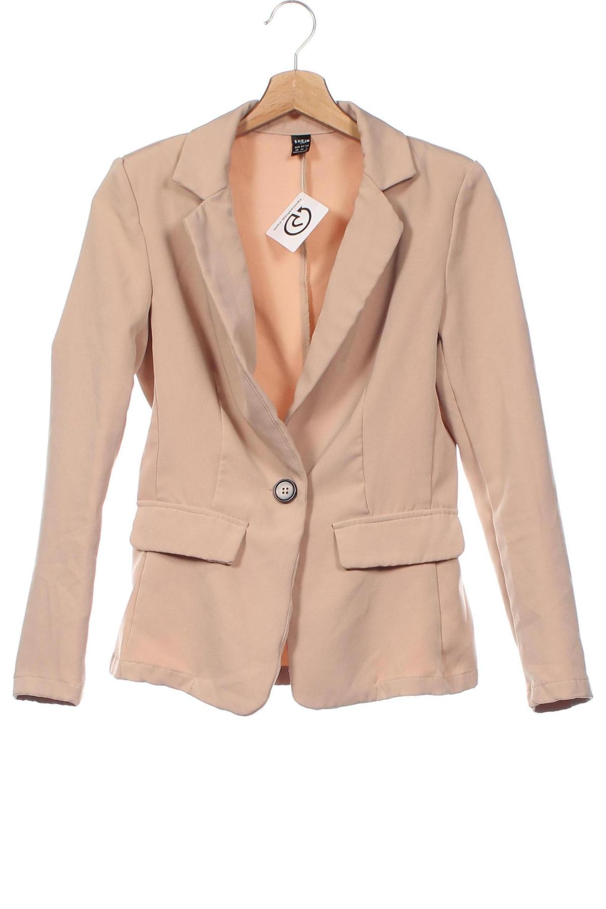 Дамско сако SHEIN, Размер XS, Цвят Кафяв, Цена 29,23 лв.