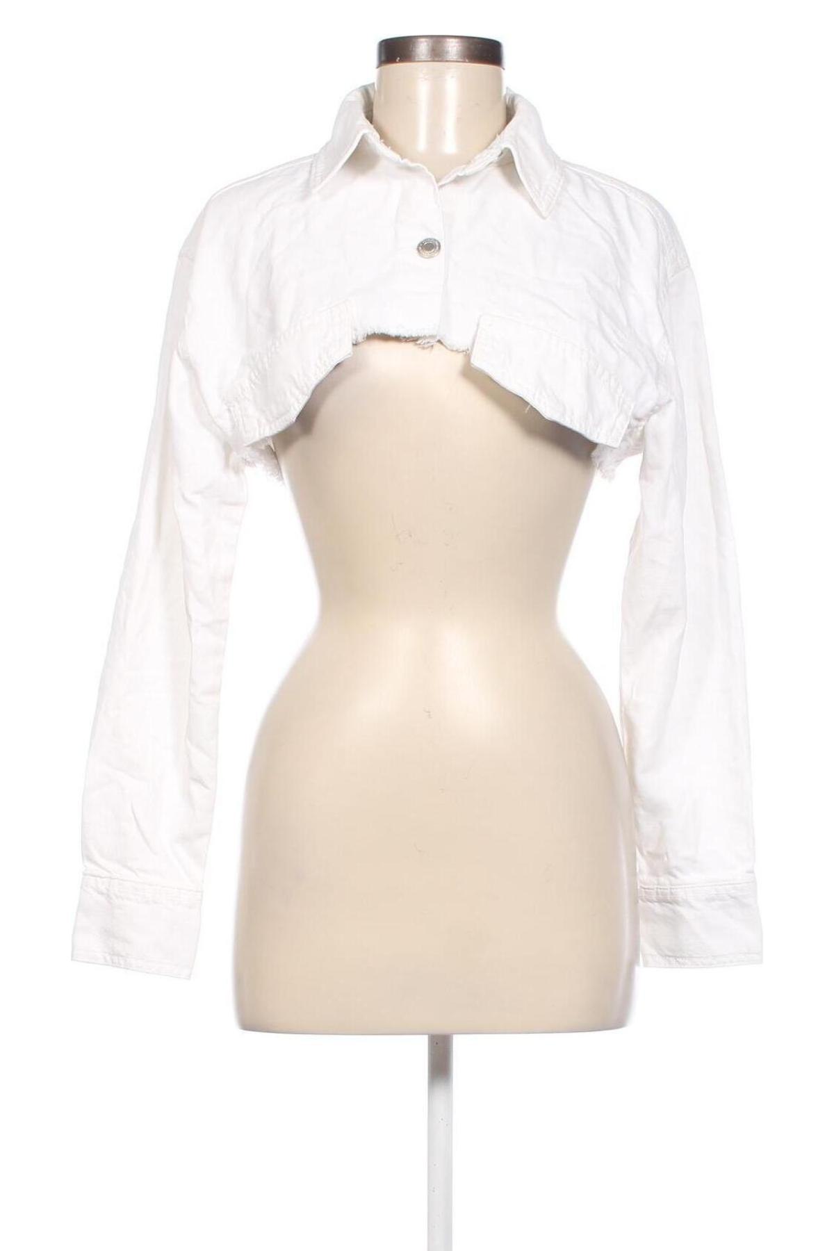 Γυναικείο μπουφάν Bershka, Μέγεθος M, Χρώμα Λευκό, Τιμή 8,44 €