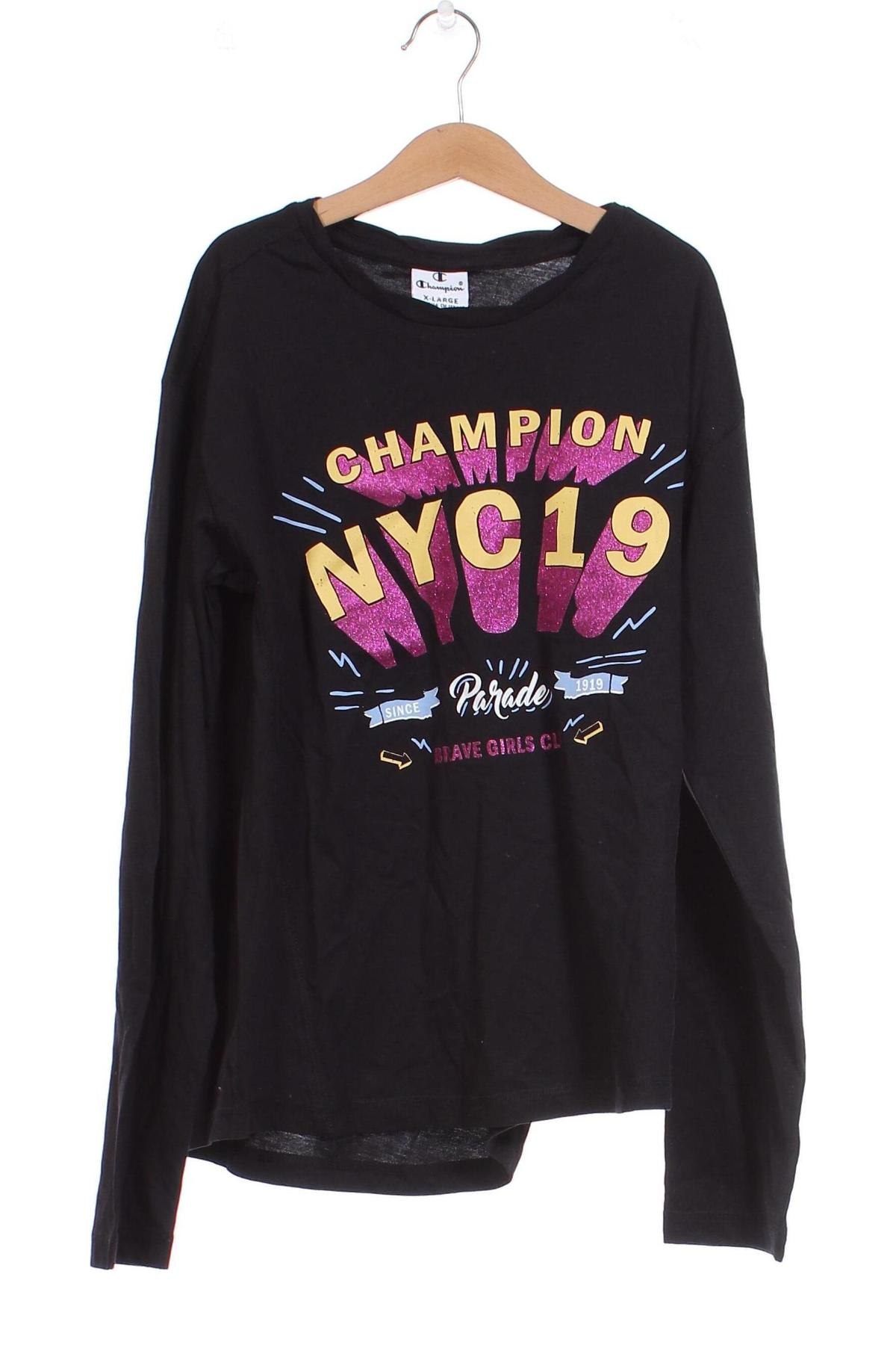 Детска блуза Champion, Размер 12-13y/ 158-164 см, Цвят Черен, Цена 30,34 лв.