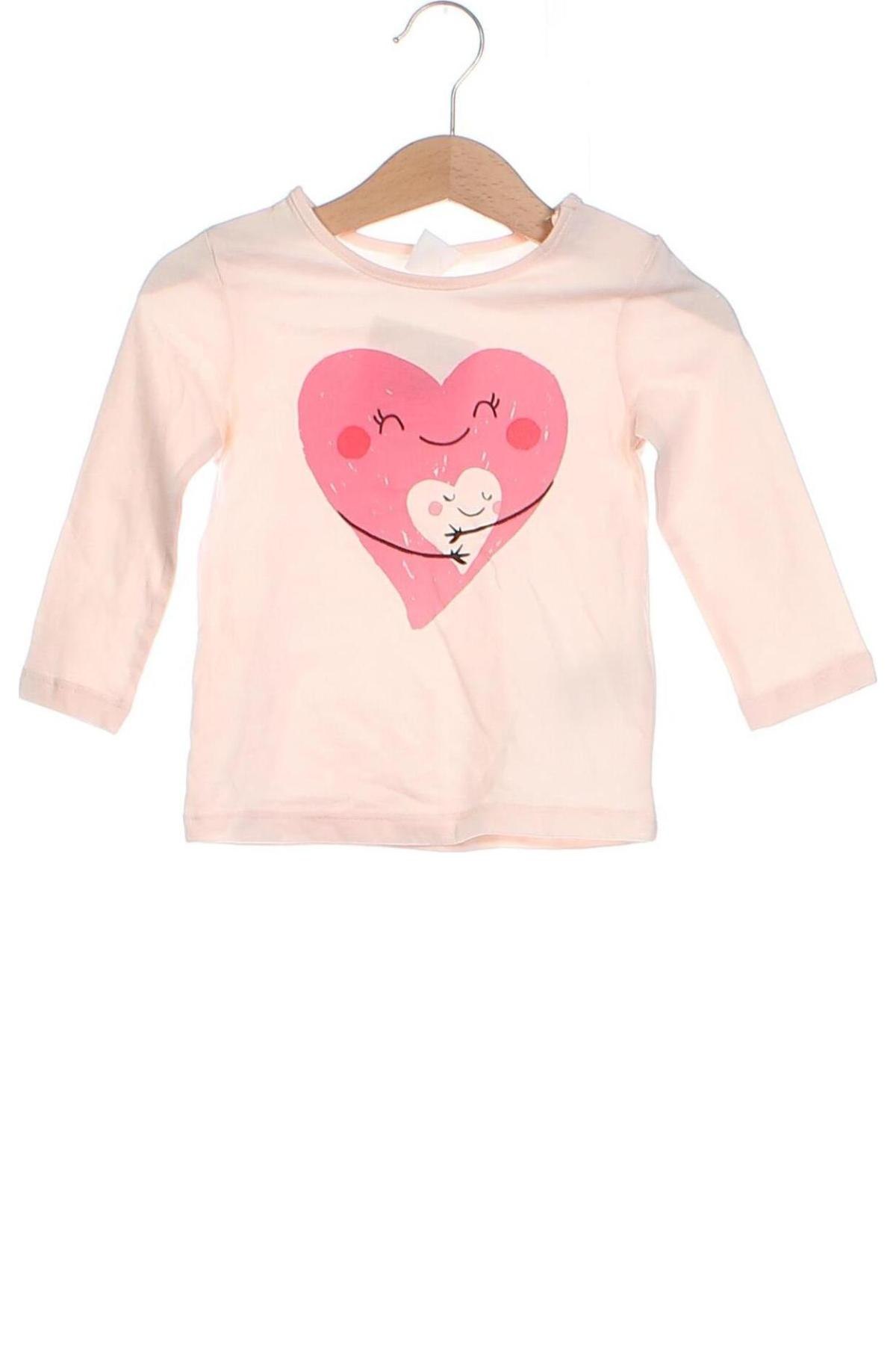 Kinder Shirt H&M, Größe 9-12m/ 74-80 cm, Farbe Rosa, Preis 3,32 €