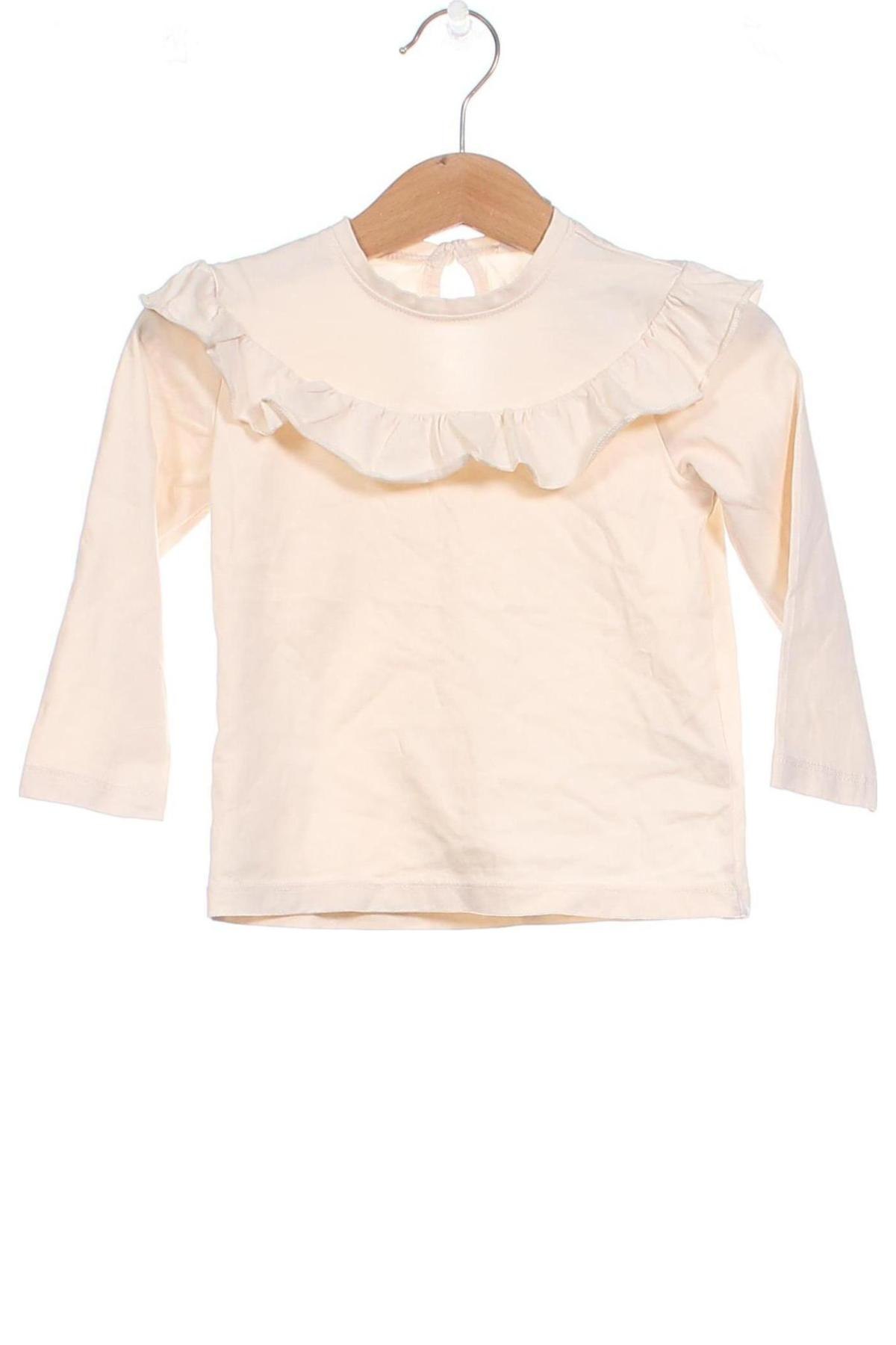 Детска блуза H&M, Размер 12-18m/ 80-86 см, Цвят Екрю, Цена 6,84 лв.