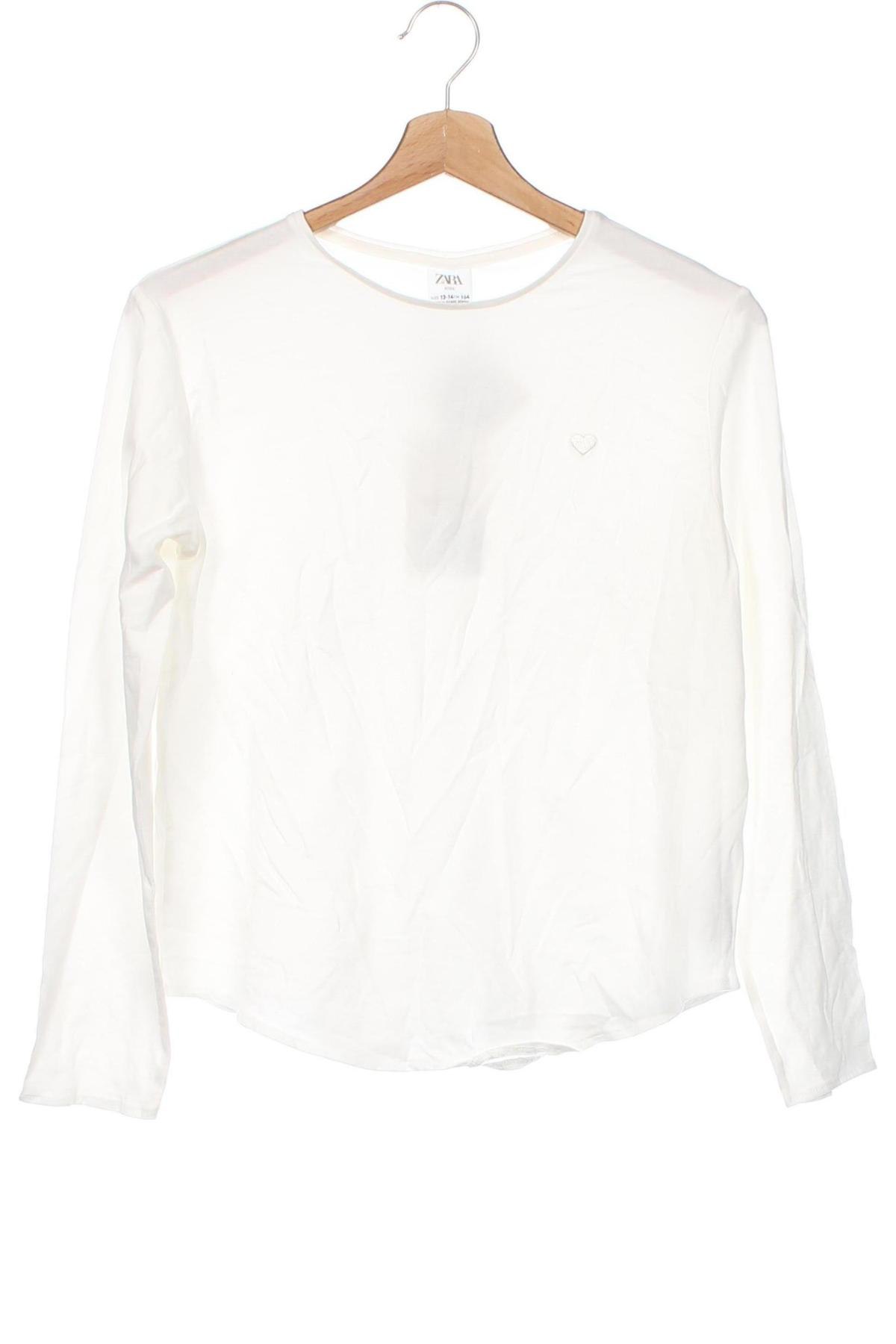 Детска блуза Zara, Размер 13-14y/ 164-168 см, Цвят Бял, Цена 17,10 лв.
