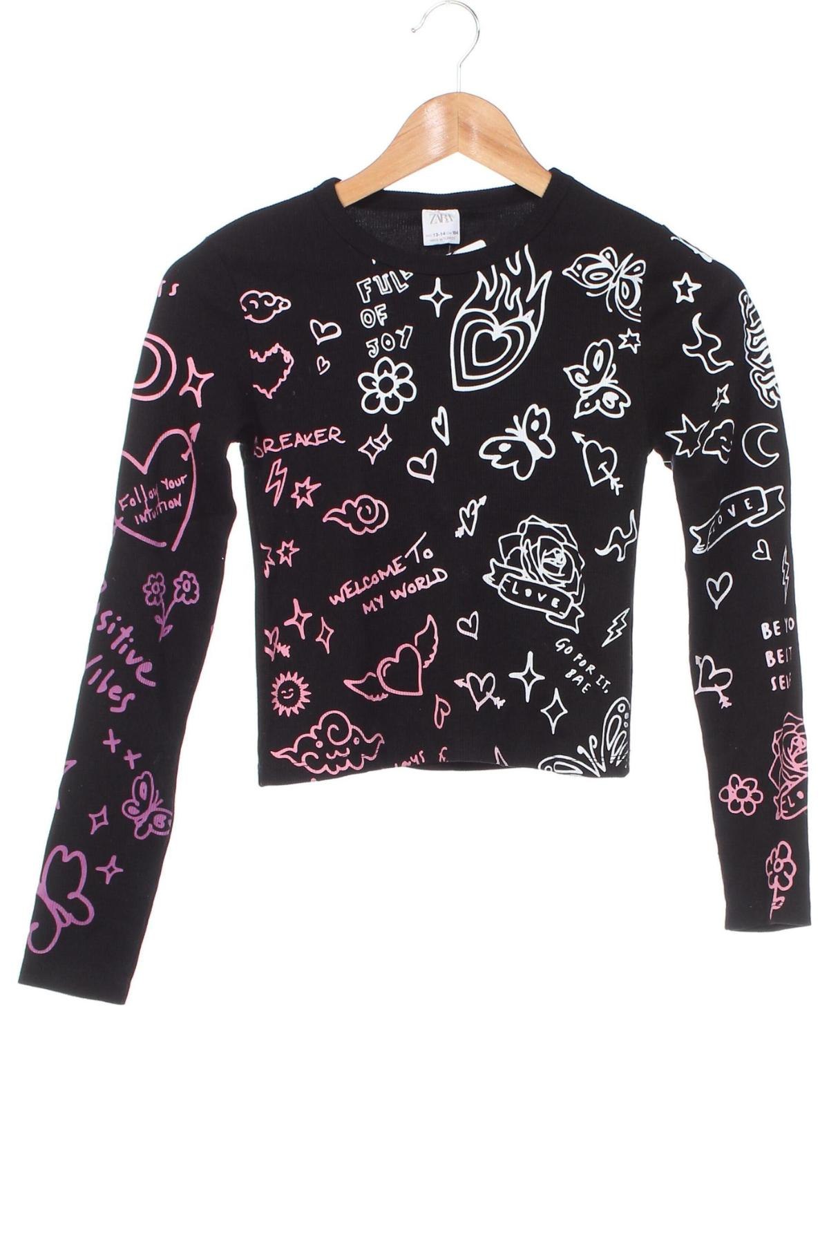Kinder Shirt Zara, Größe 13-14y/ 164-168 cm, Farbe Schwarz, Preis 15,44 €