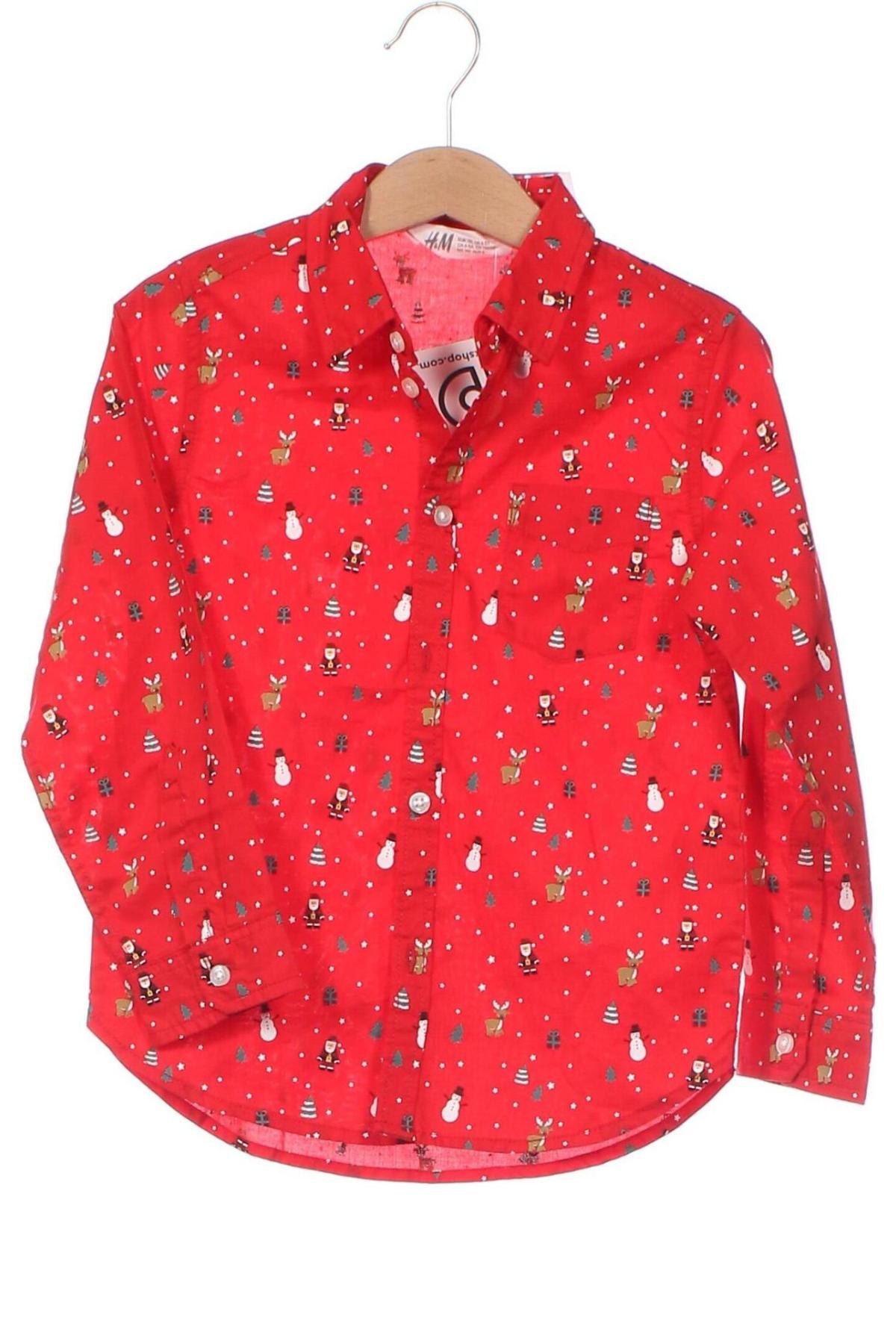 Dziecięca koszula H&M, Rozmiar 4-5y/ 110-116 cm, Kolor Czerwony, Cena 23,06 zł