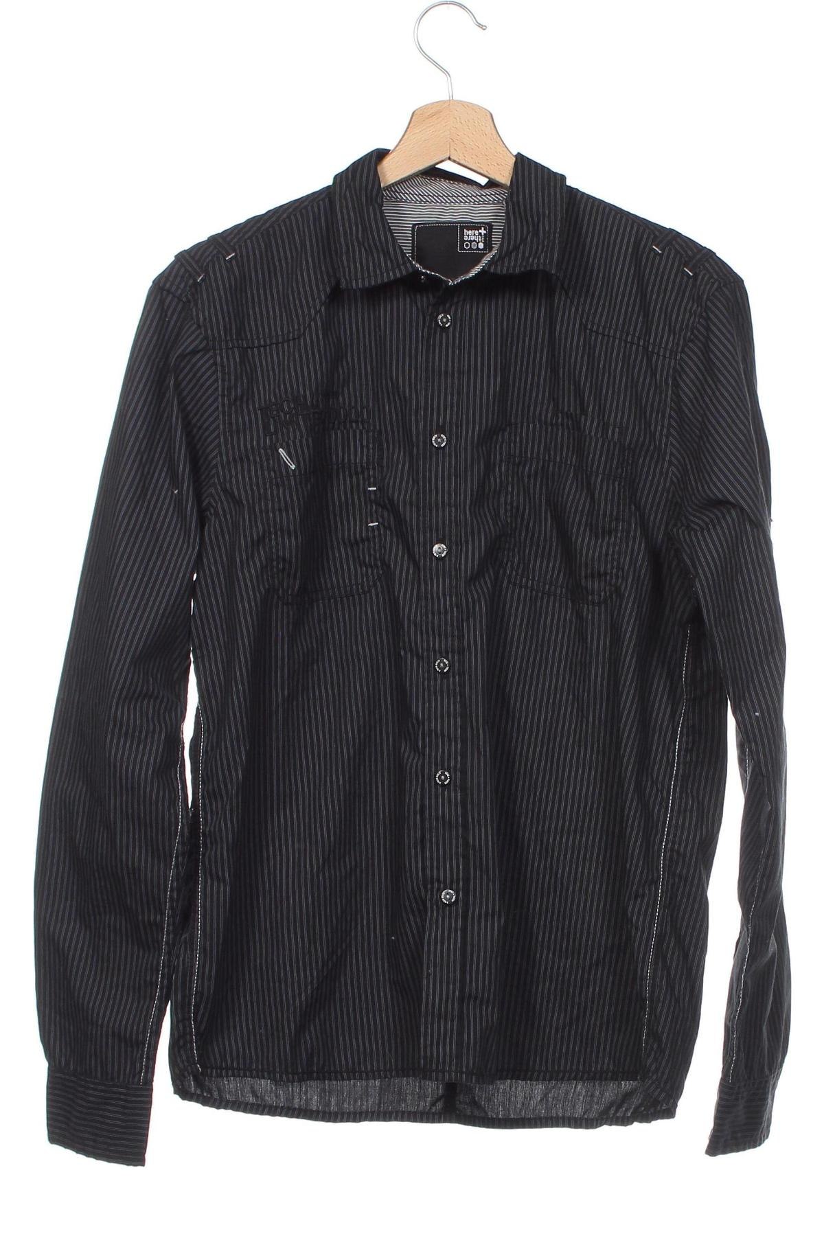 Παιδικό πουκάμισο Here+There, Μέγεθος 15-18y/ 170-176 εκ., Χρώμα Μαύρο, Τιμή 2,11 €