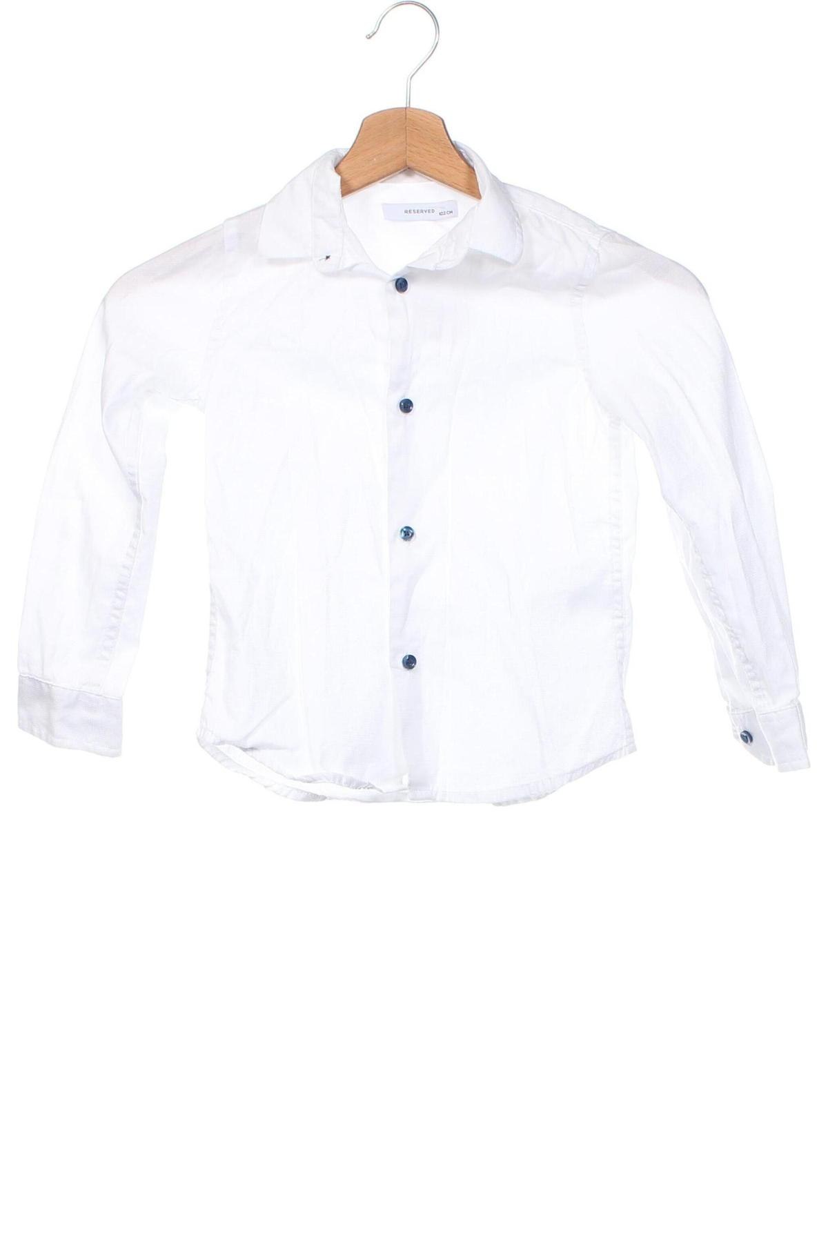 Детска риза Reserved, Размер 5-6y/ 116-122 см, Цвят Бял, Цена 12,00 лв.
