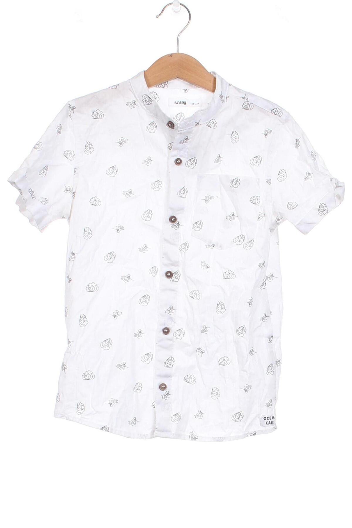 Детска риза Sinsay, Размер 6-7y/ 122-128 см, Цвят Бял, Цена 6,84 лв.