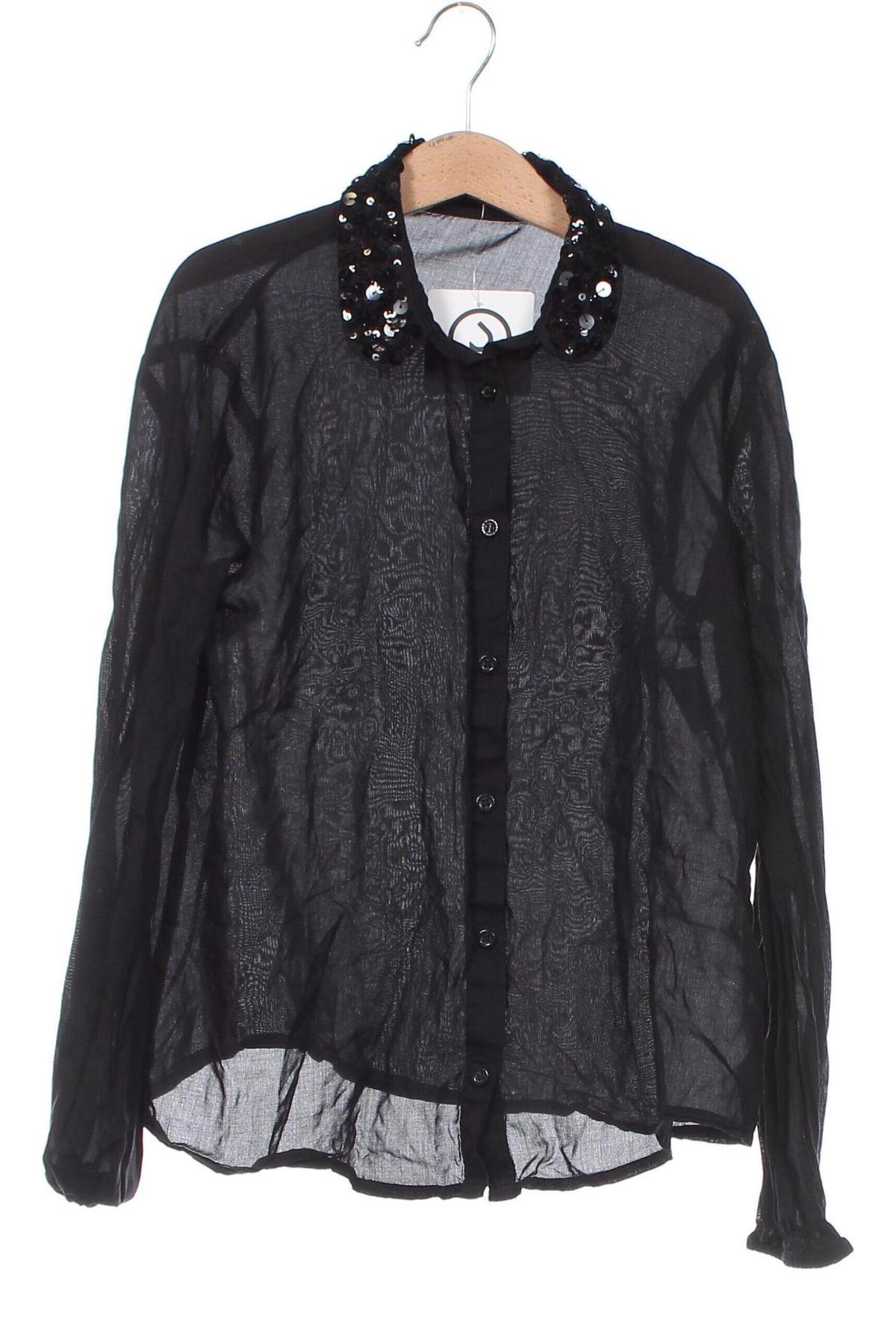 Детска риза Sisley, Размер 8-9y/ 134-140 см, Цвят Черен, Цена 17,10 лв.
