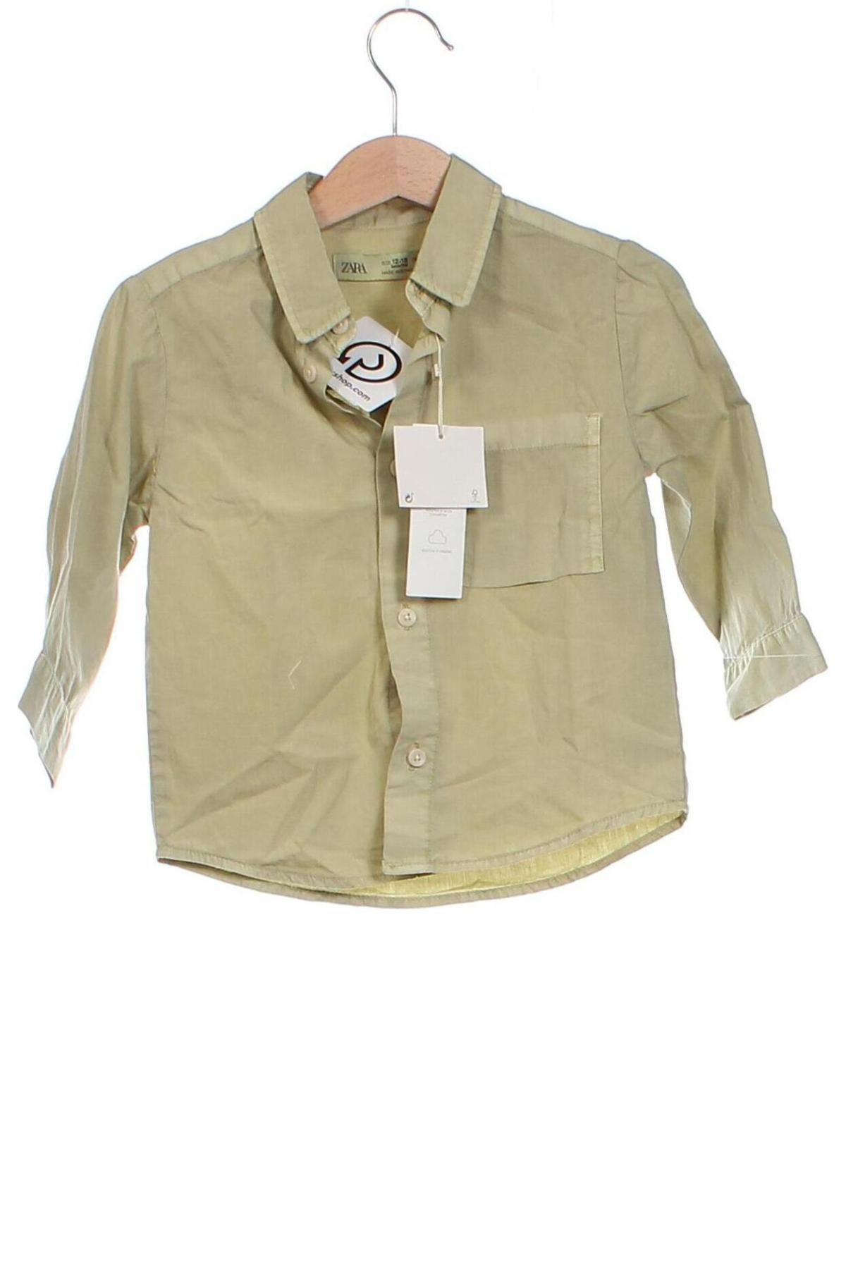 Dětská košile  Zara, Velikost 12-18m/ 80-86 cm, Barva Zelená, Cena  218,00 Kč