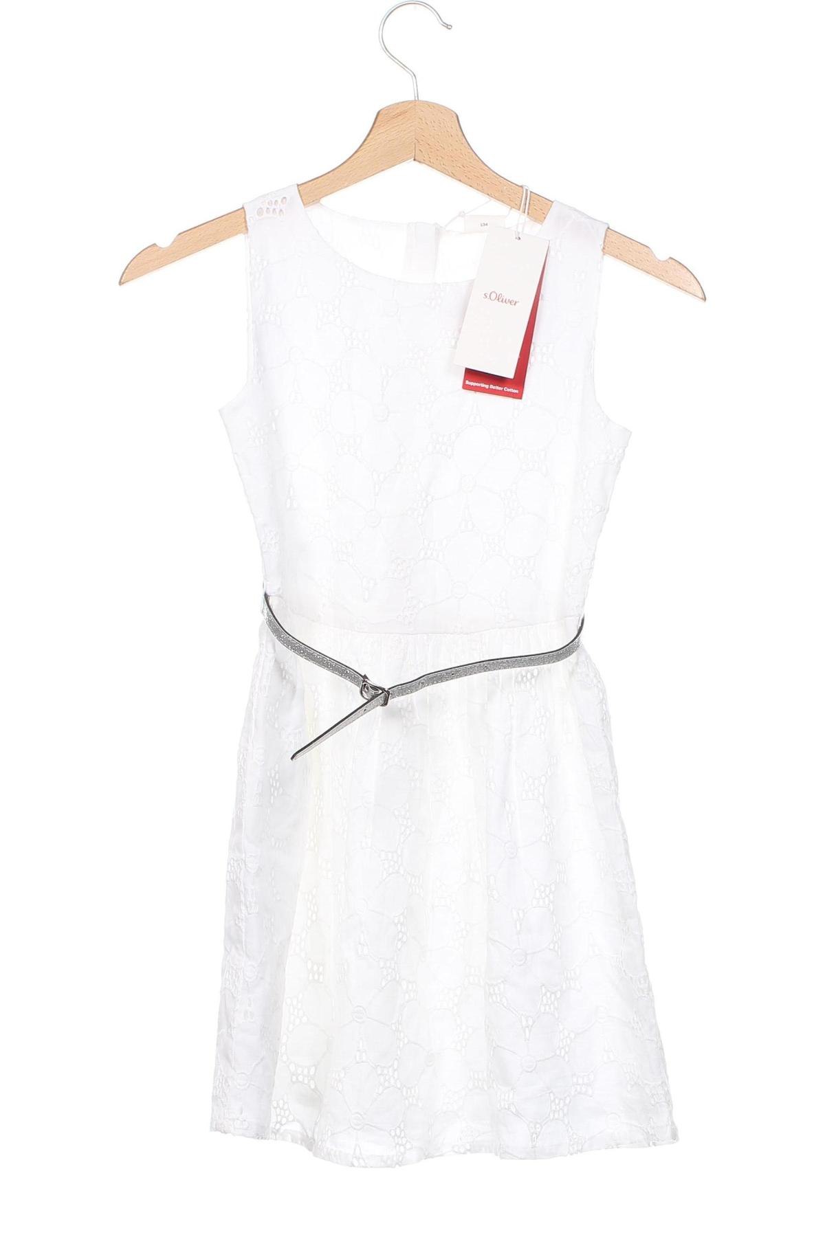 Dziecięca sukienka S.Oliver, Rozmiar 7-8y/ 128-134 cm, Kolor Biały, Cena 101,16 zł