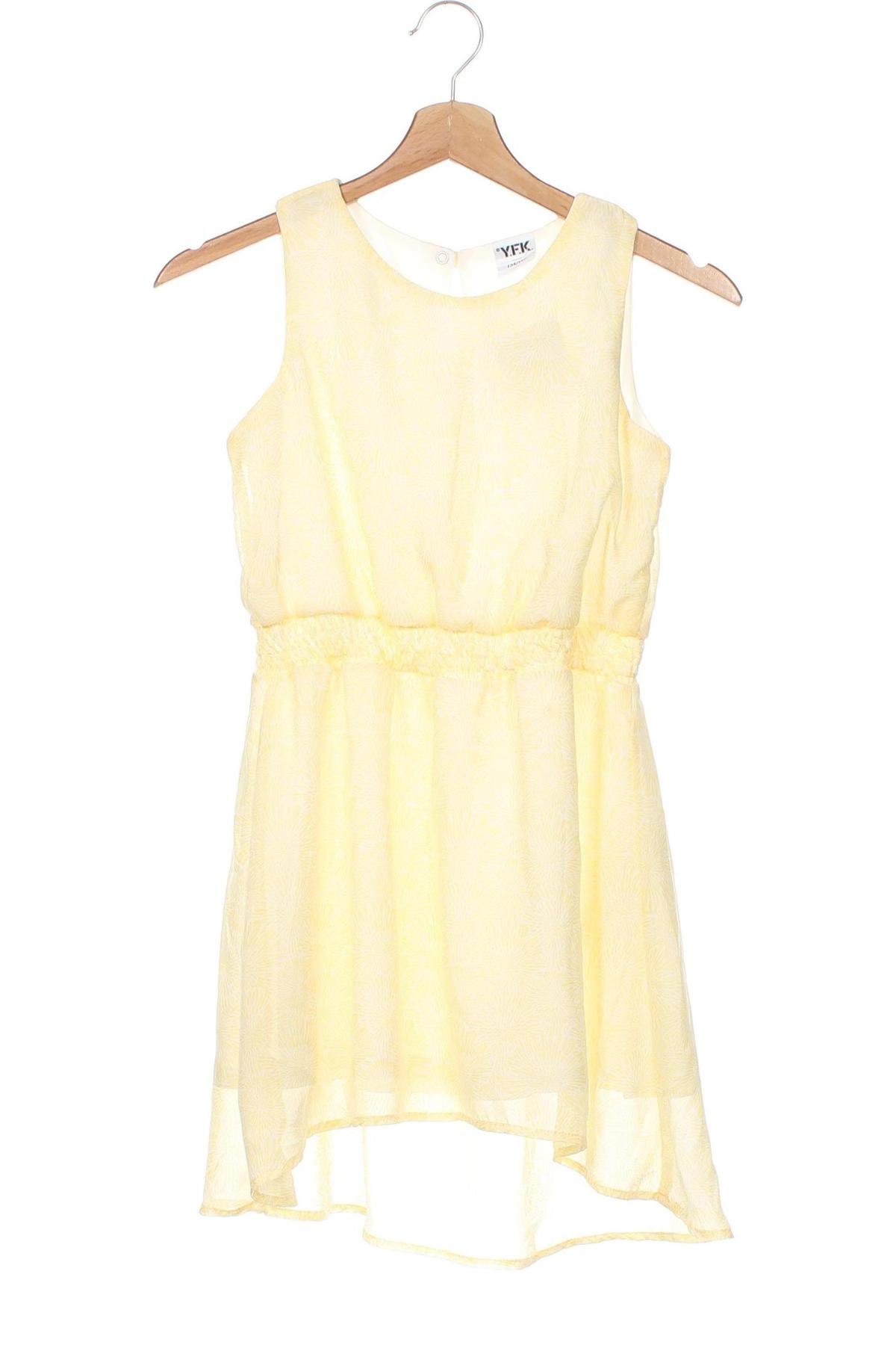 Детска рокля Y.F.K., Размер 8-9y/ 134-140 см, Цвят Жълт, Цена 24,00 лв.