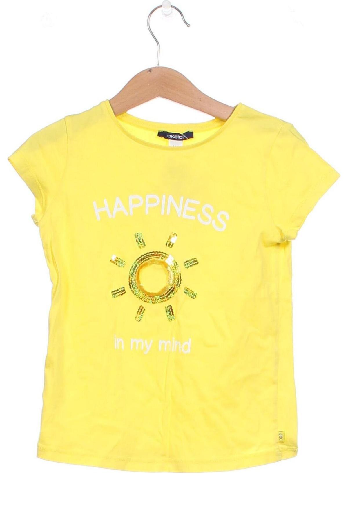 Dětské tričko  Okaidi, Velikost 5-6y/ 116-122 cm, Barva Žlutá, Cena  152,00 Kč