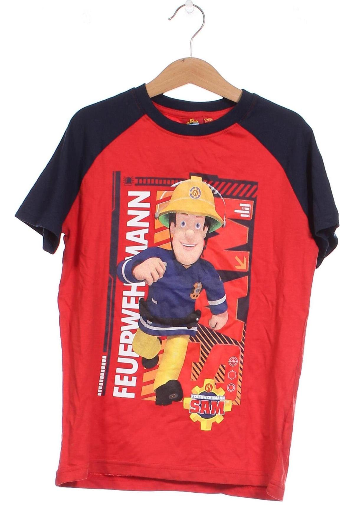 Dziecięcy T-shirt Sam, Rozmiar 6-7y/ 122-128 cm, Kolor Czerwony, Cena 27,59 zł