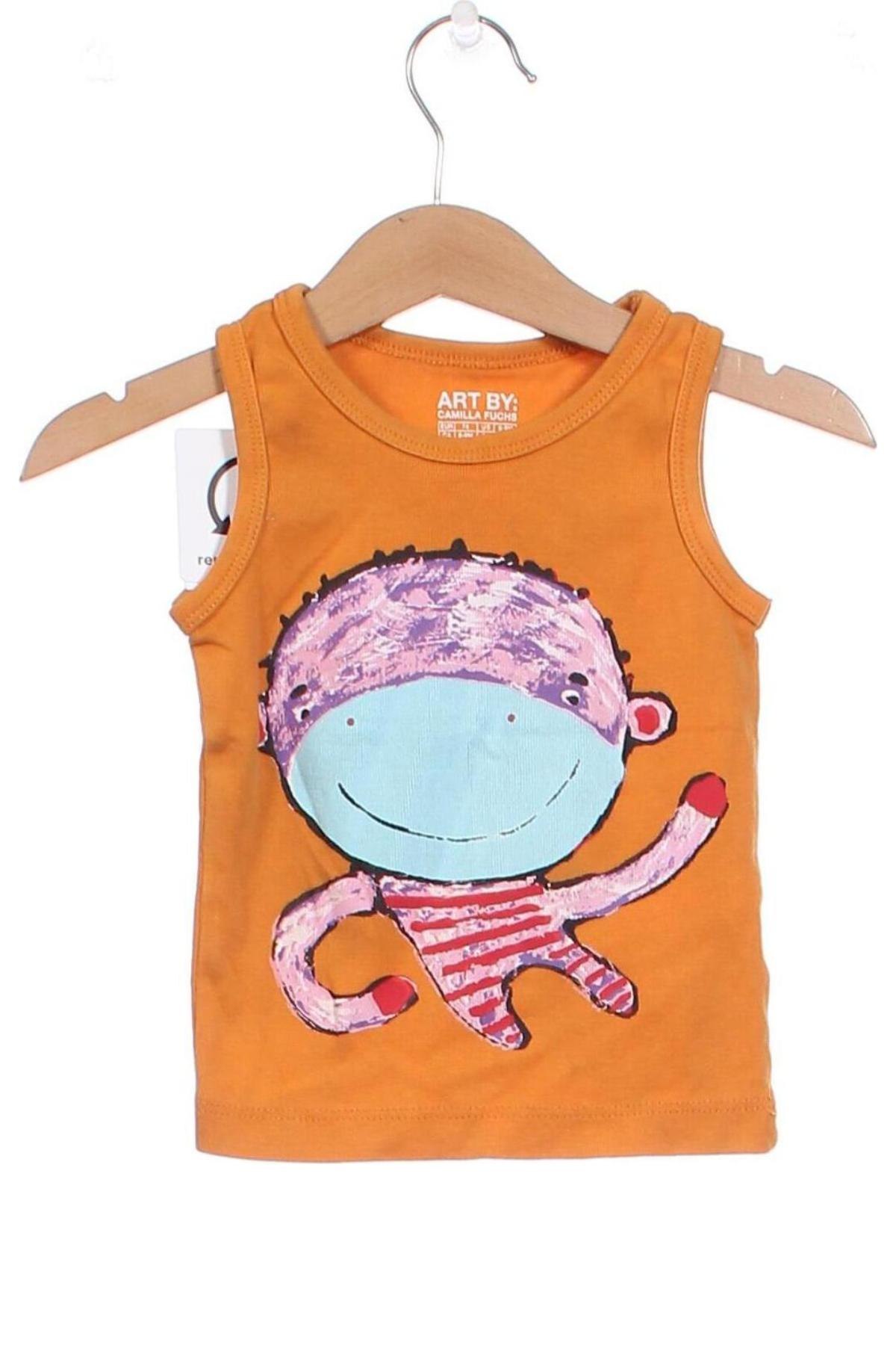 Μπλουζάκι αμάνικο παιδικό H&M, Μέγεθος 9-12m/ 74-80 εκ., Χρώμα Πορτοκαλί, Τιμή 4,31 €