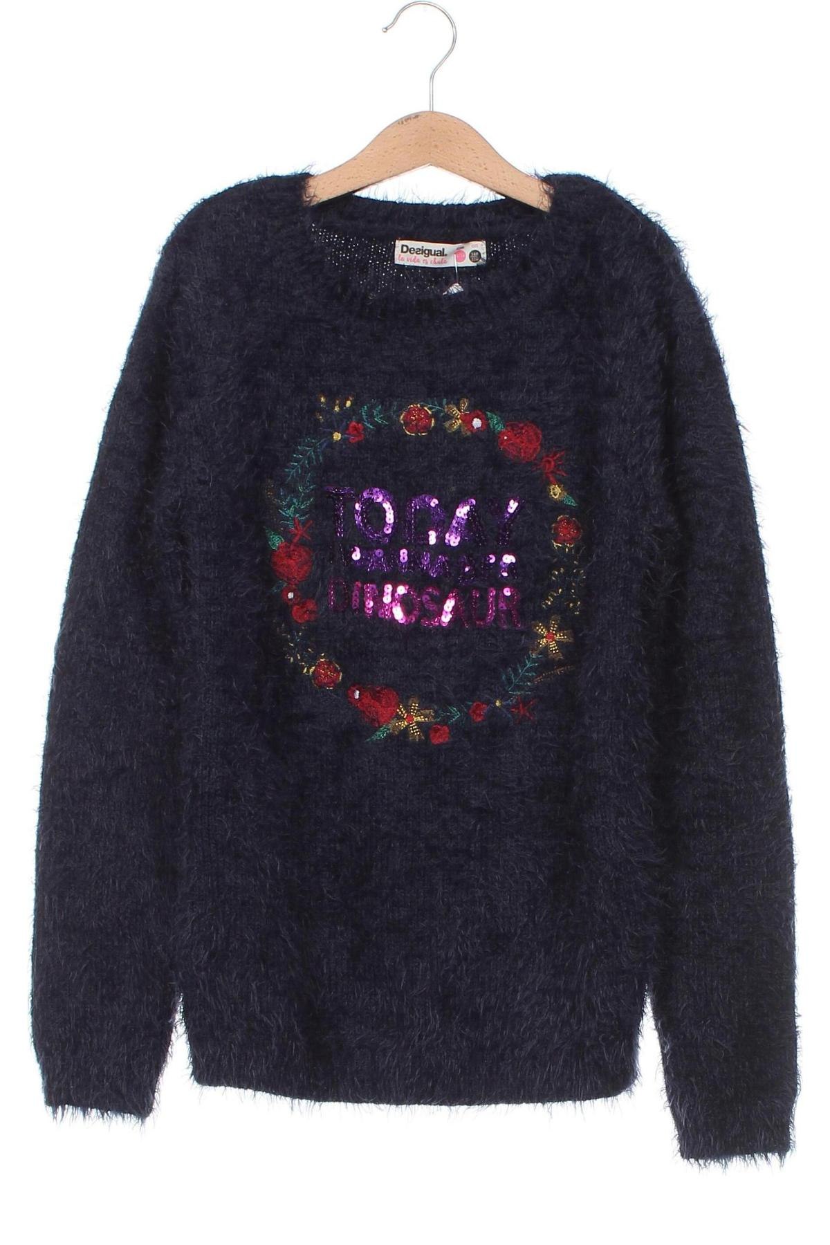 Kinderpullover Desigual, Größe 10-11y/ 146-152 cm, Farbe Blau, Preis 18,03 €