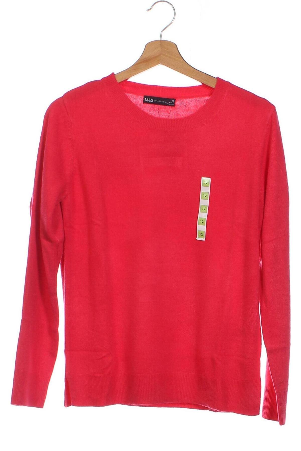 Детски пуловер Marks & Spencer, Размер 11-12y/ 152-158 см, Цвят Червен, Цена 27,54 лв.