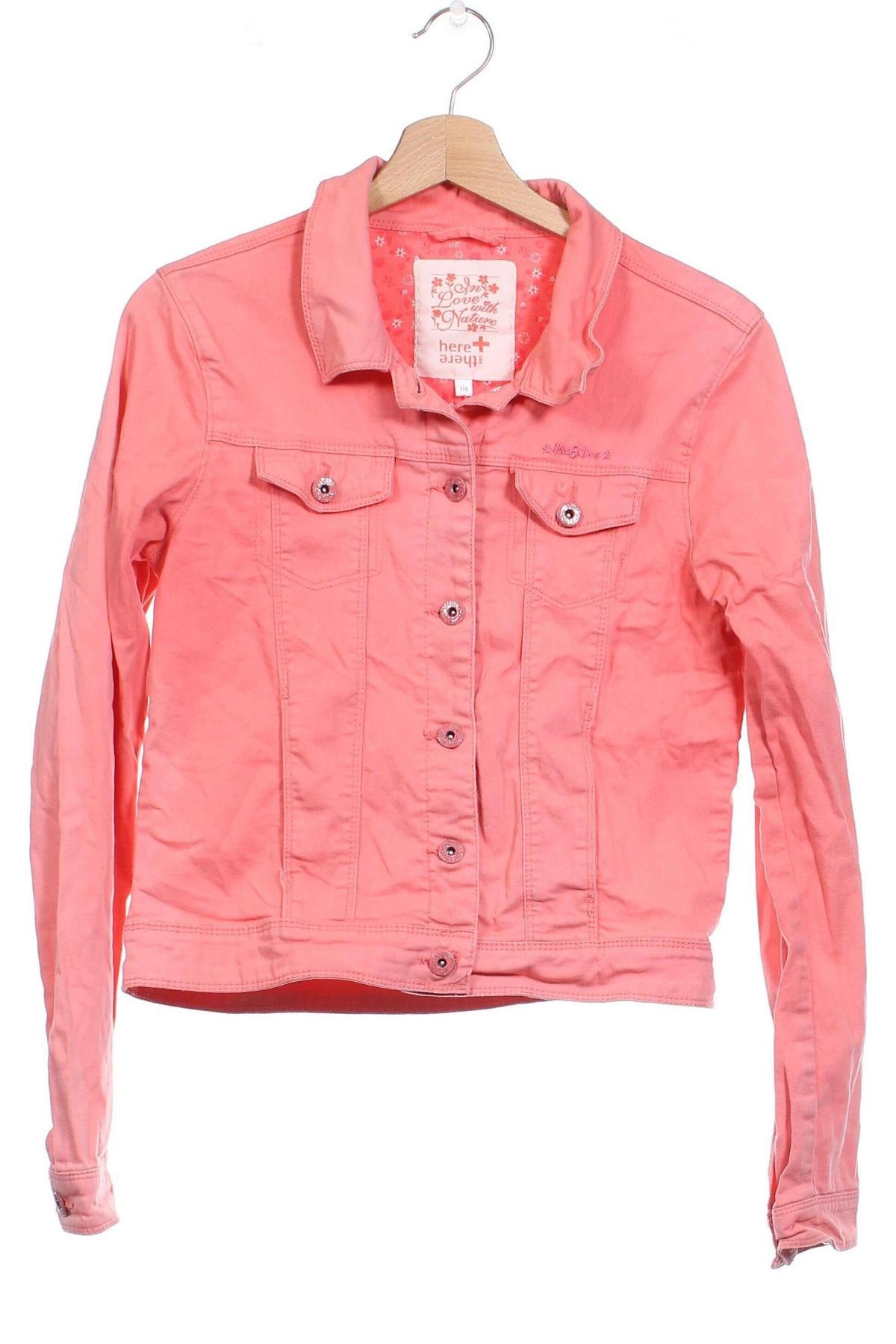 Kinder Jeansjacke Here+There, Größe 15-18y/ 170-176 cm, Farbe Rosa, Preis € 7,73