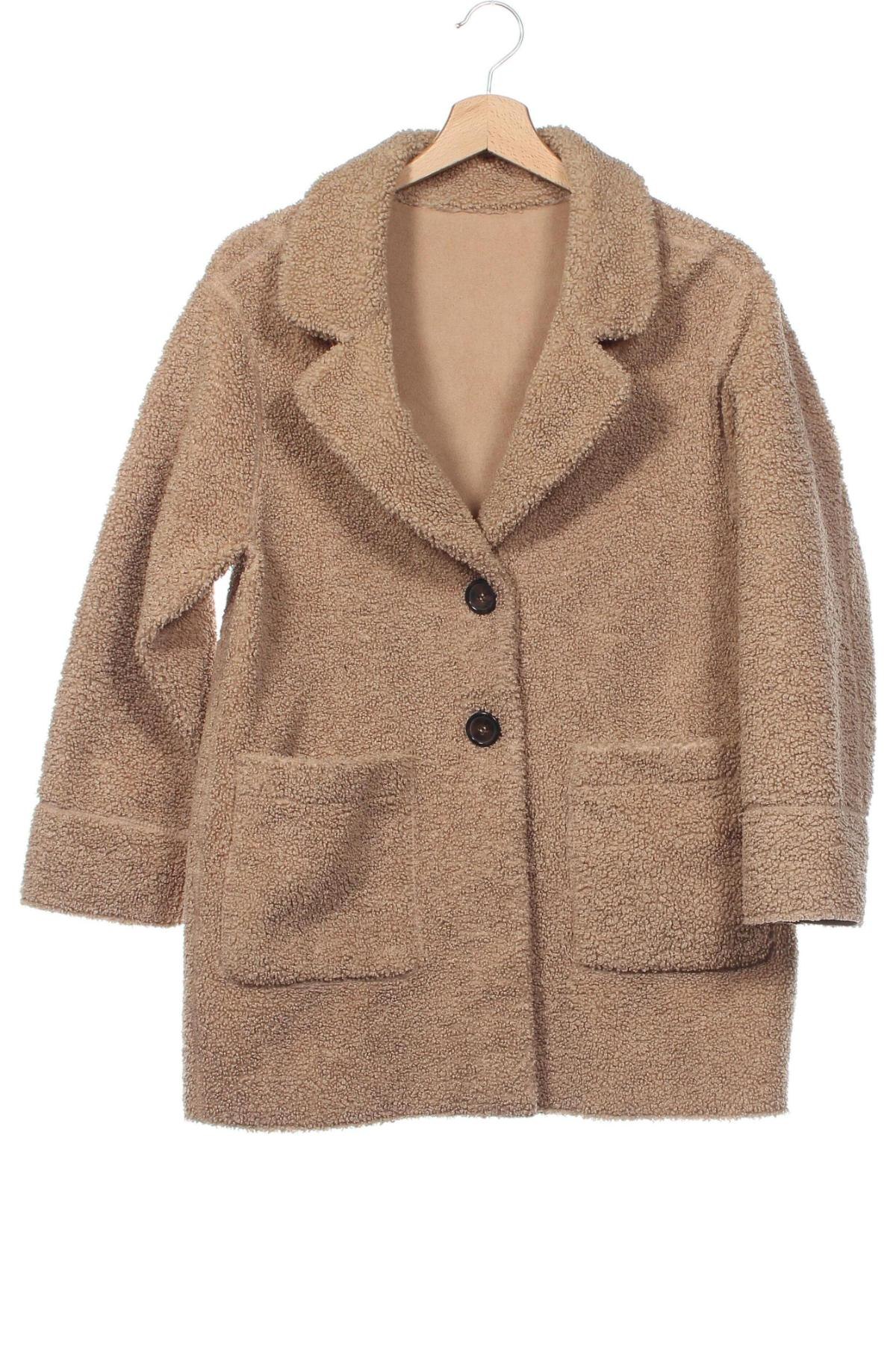 Детско палто Zara, Размер 11-12y/ 152-158 см, Цвят Бежов, Цена 21,50 лв.