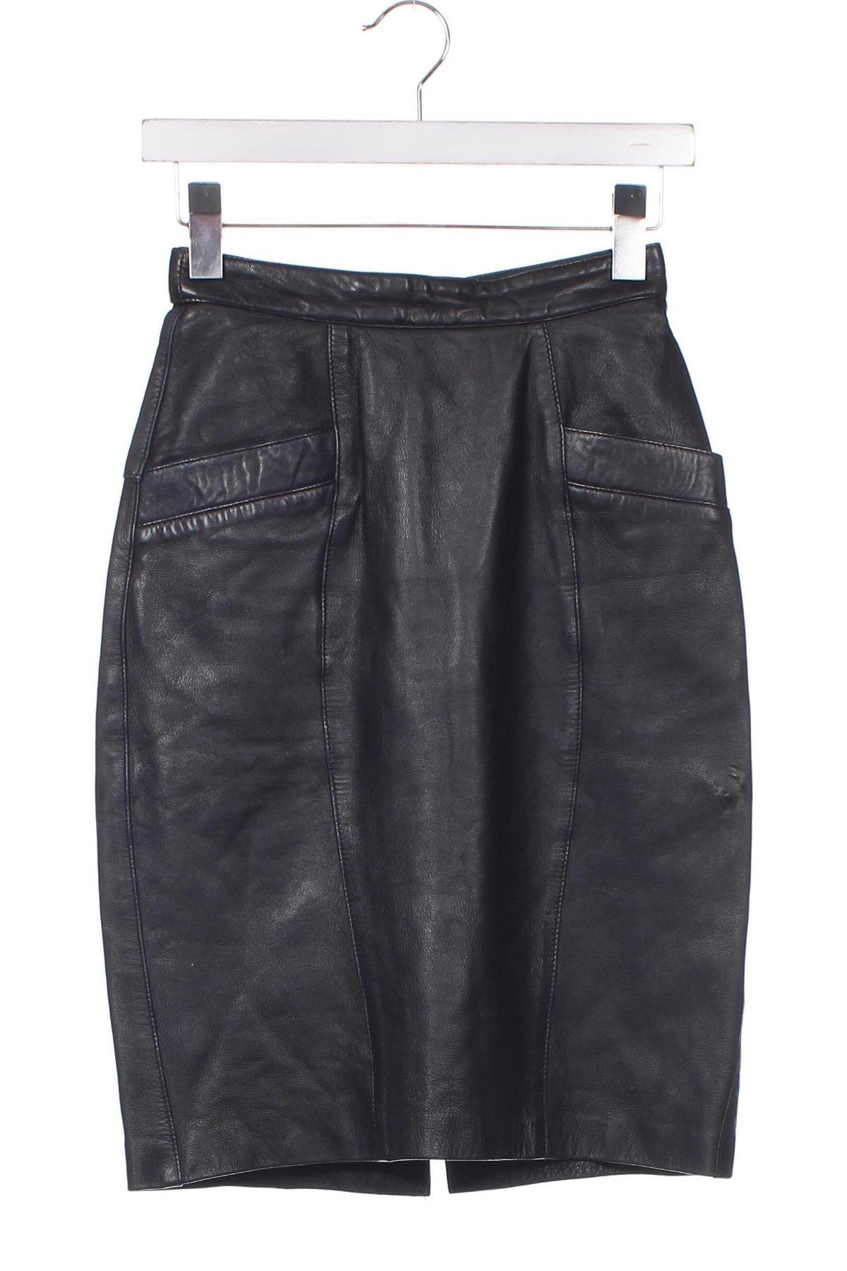 Δερμάτινη φούστα, Μέγεθος XS, Χρώμα Μαύρο, Τιμή 16,02 €