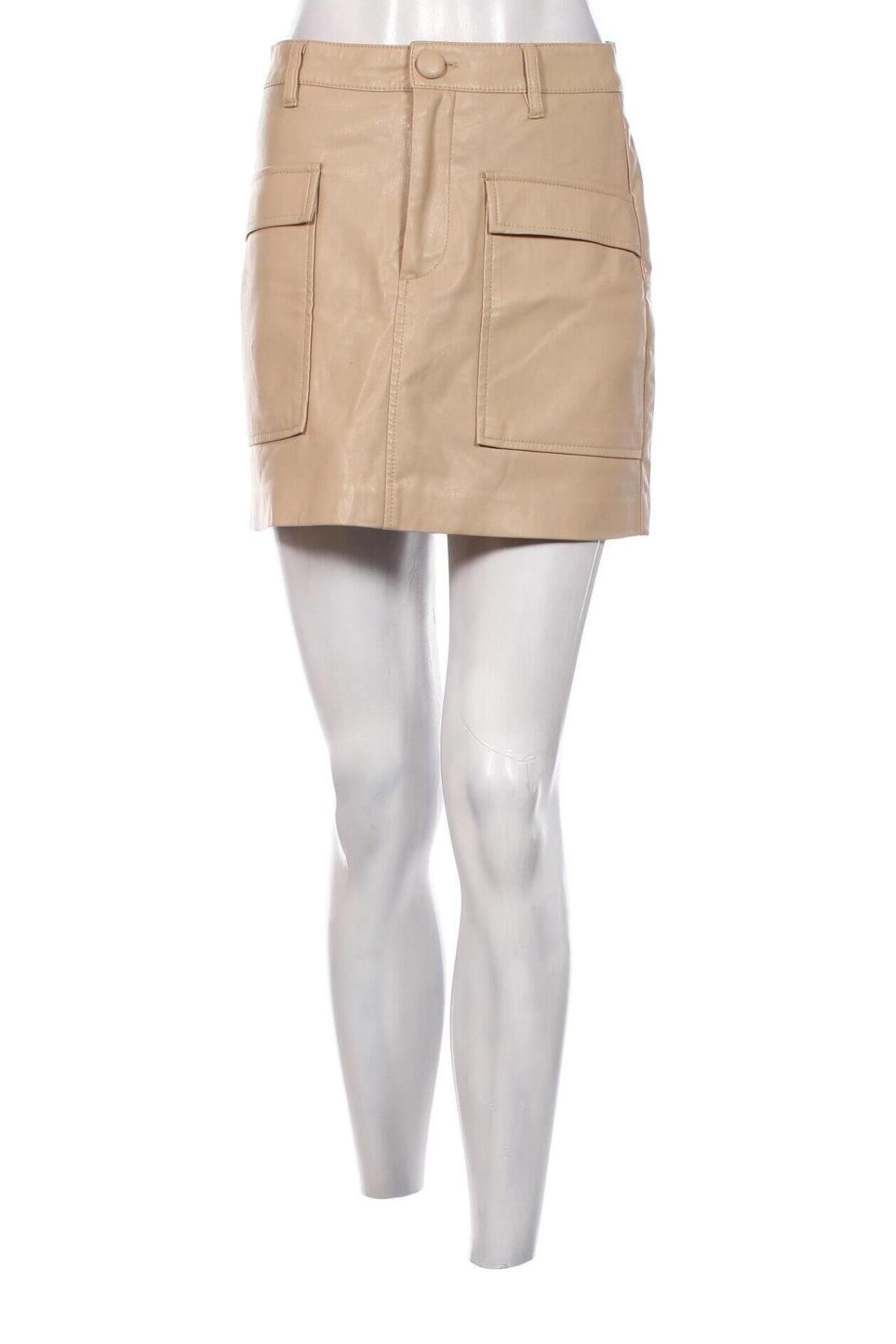 Δερμάτινη φούστα Zara, Μέγεθος S, Χρώμα  Μπέζ, Τιμή 5,52 €