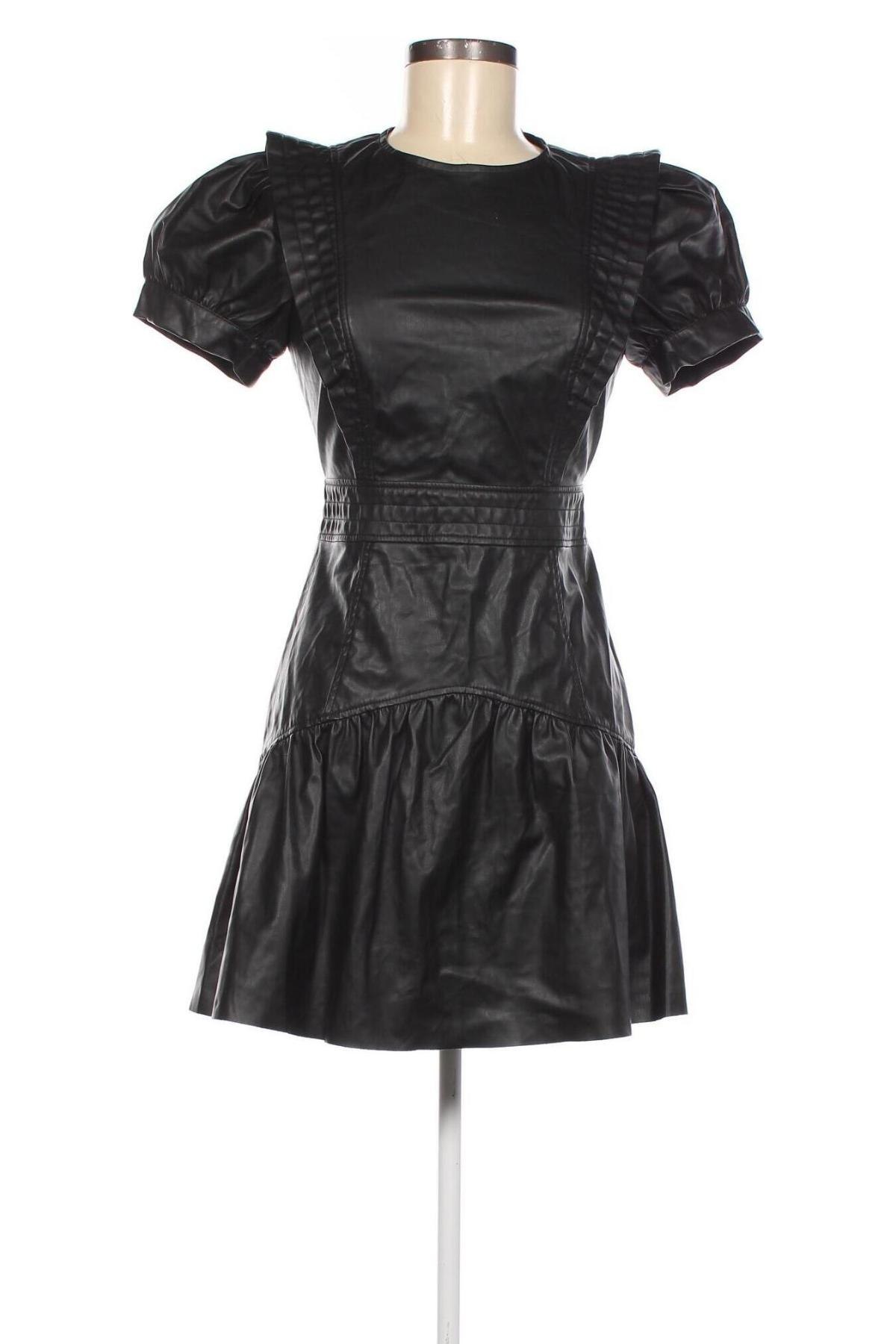 Kožené šaty  Zara, Veľkosť S, Farba Čierna, Cena  31,58 €