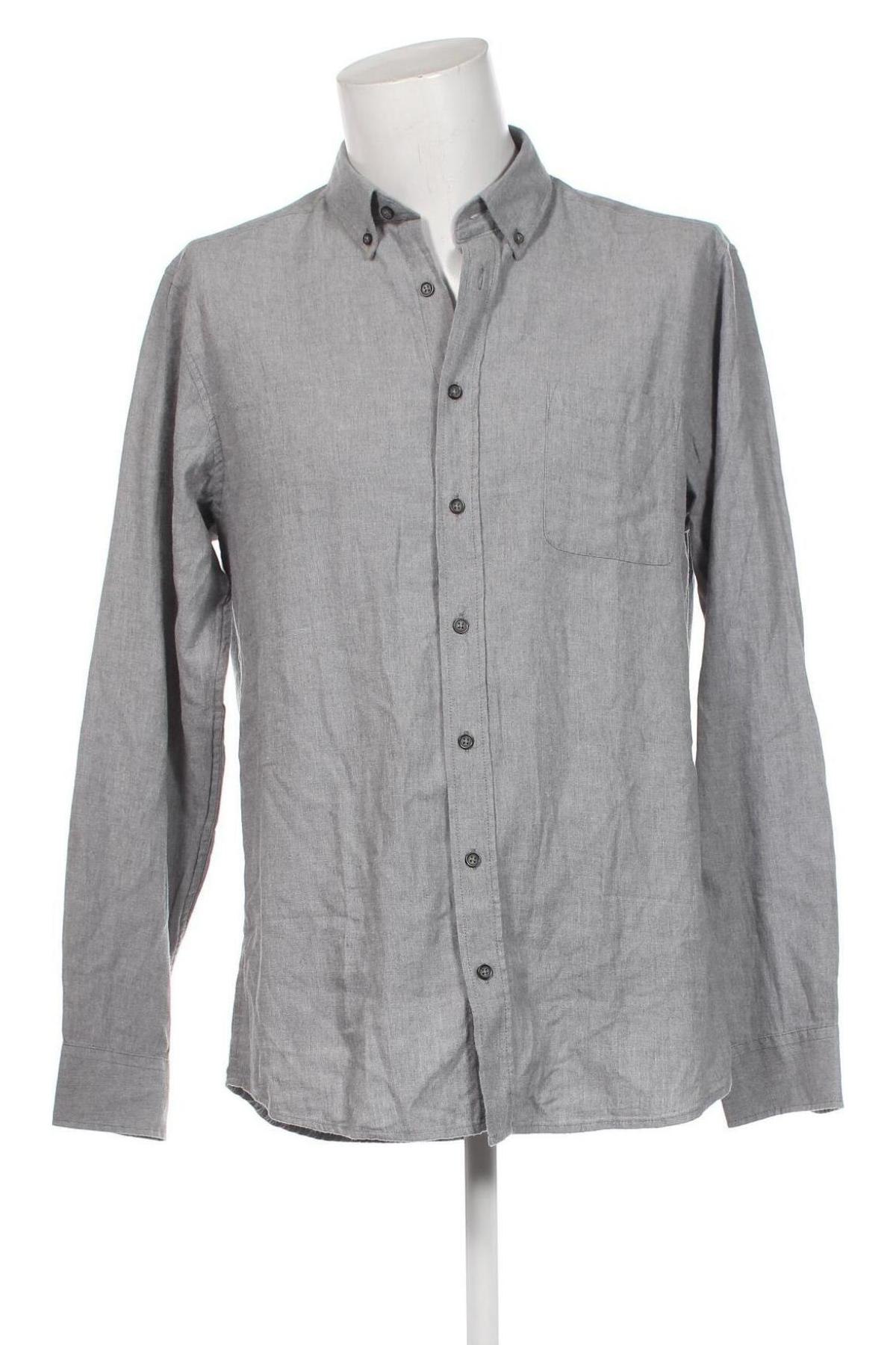Ανδρικό πουκάμισο Dressmann, Μέγεθος L, Χρώμα Γκρί, Τιμή 10,52 €