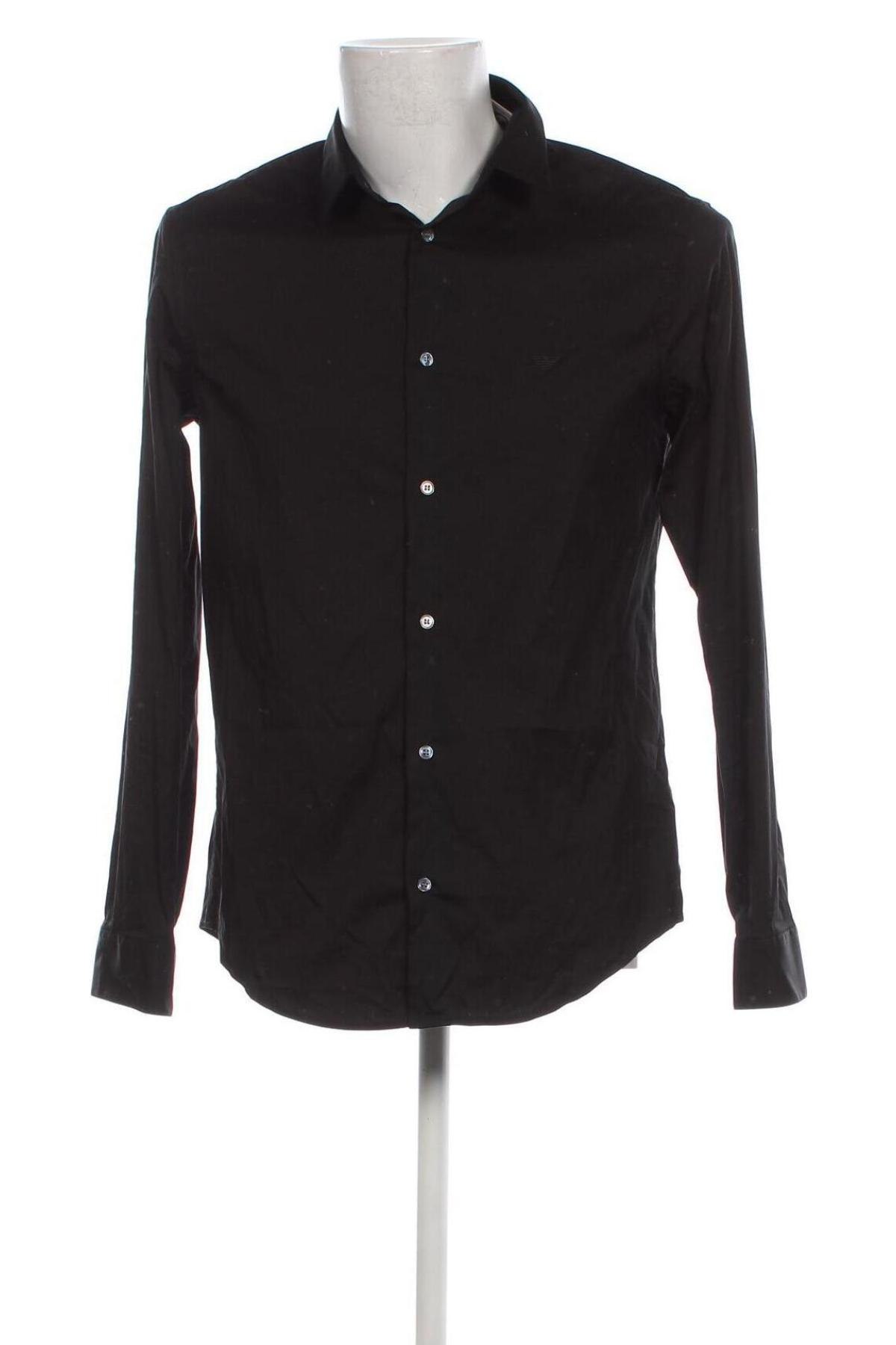 Мъжка риза Emporio Armani, Размер L, Цвят Черен, Цена 251,10 лв.