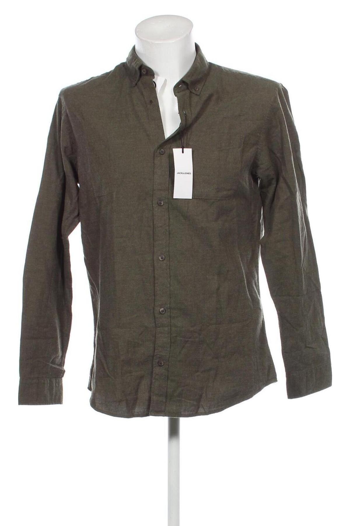 Ανδρικό πουκάμισο Jack & Jones, Μέγεθος L, Χρώμα Πράσινο, Τιμή 21,14 €