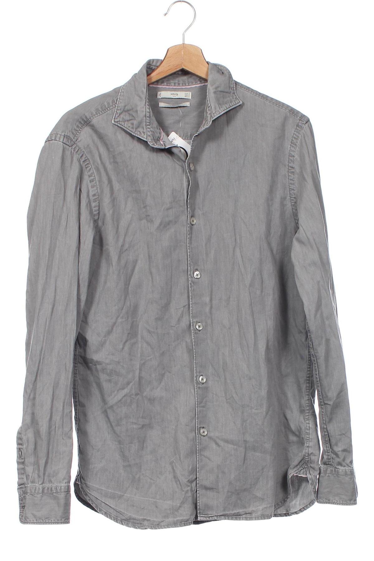 Herrenhemd Mango, Größe M, Farbe Grau, Preis 10,65 €
