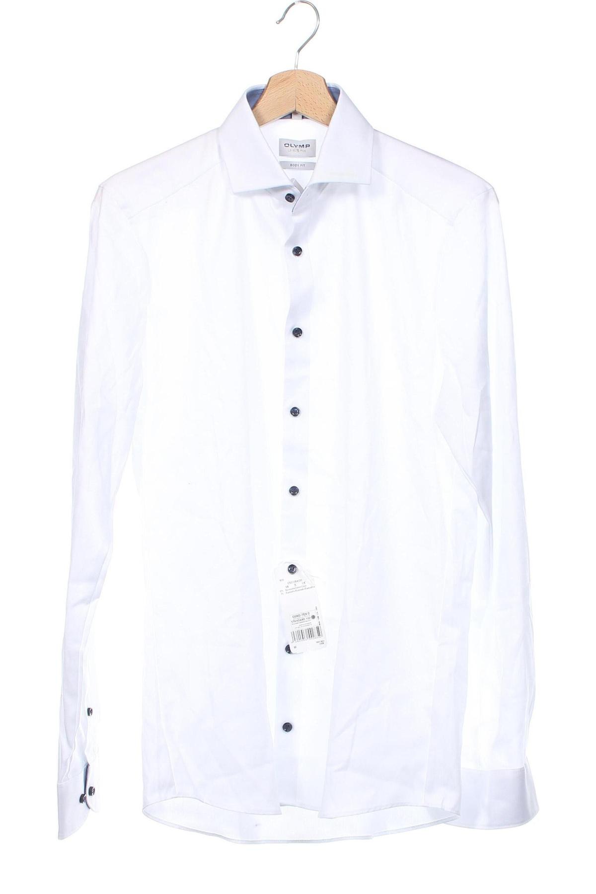 Ανδρικό πουκάμισο Olymp, Μέγεθος S, Χρώμα Λευκό, Τιμή 31,96 €