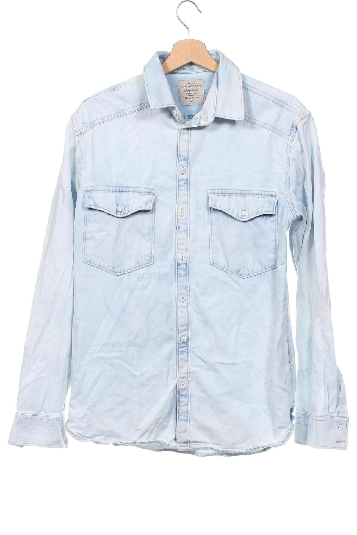 Ανδρικό πουκάμισο Top Secret, Μέγεθος M, Χρώμα Μπλέ, Τιμή 8,50 €