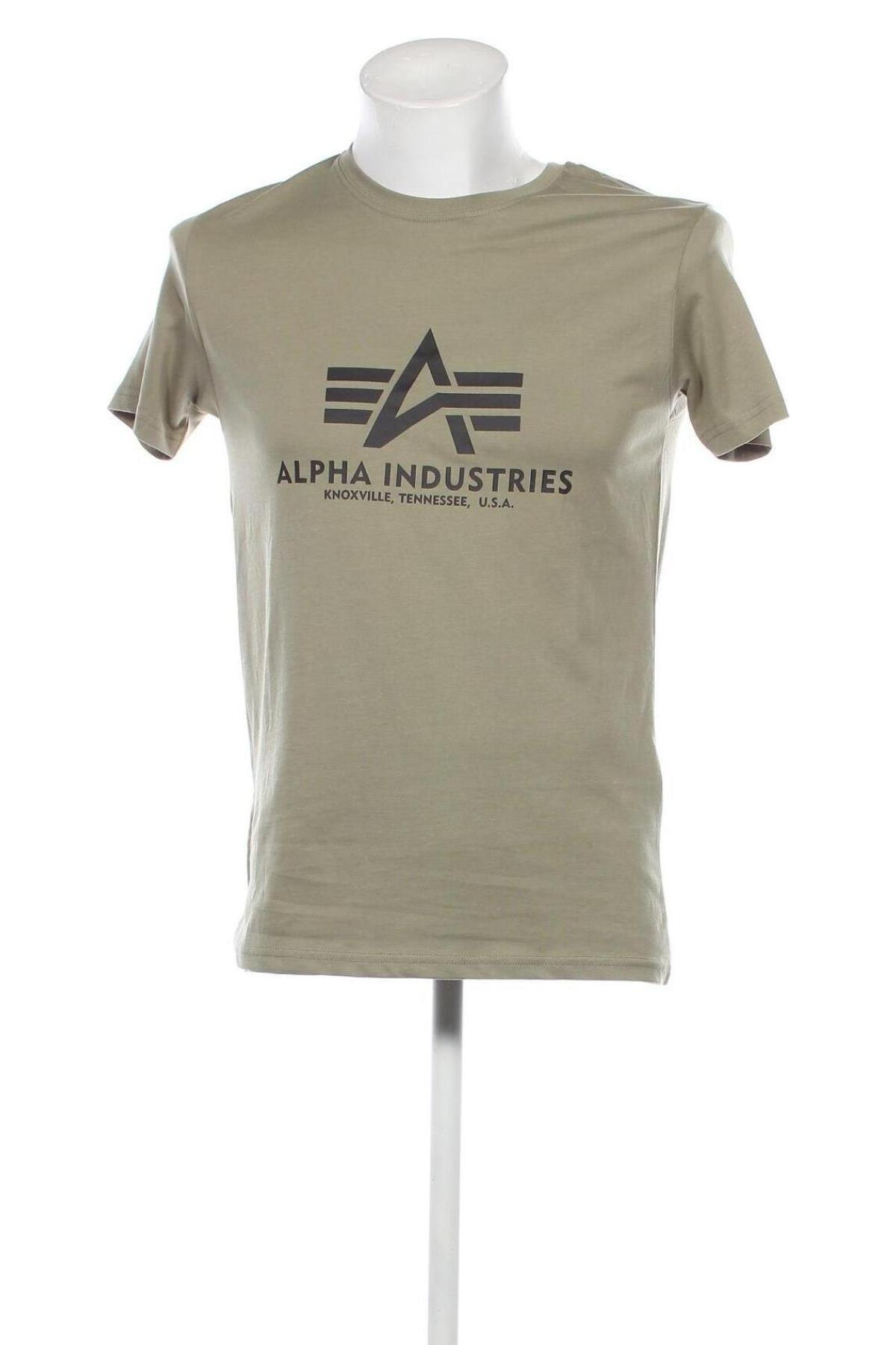 Herren T-Shirt Alpha Industries, Größe S, Farbe Grün, Preis 25,98 €