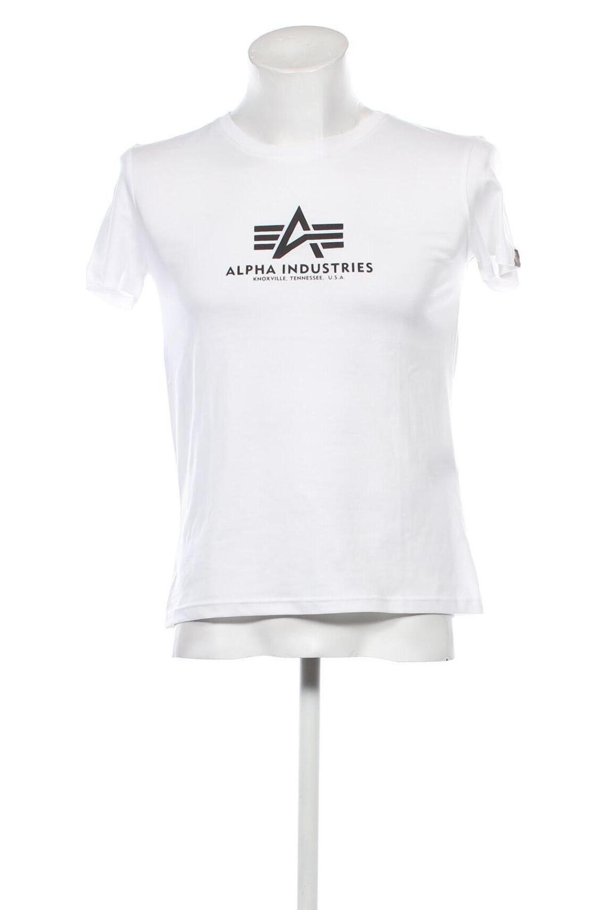 Herren T-Shirt Alpha Industries, Größe M, Farbe Weiß, Preis 27,43 €