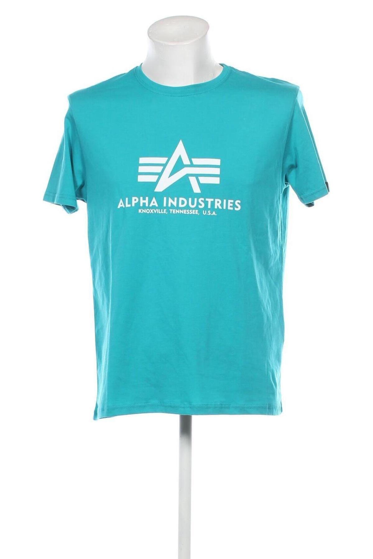 Herren T-Shirt Alpha Industries, Größe L, Farbe Blau, Preis 28,87 €