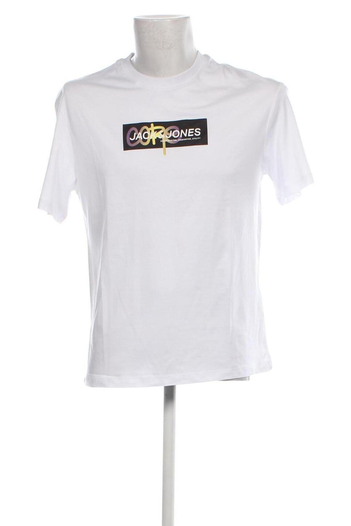Herren T-Shirt Jack & Jones, Größe M, Farbe Weiß, Preis 21,65 €
