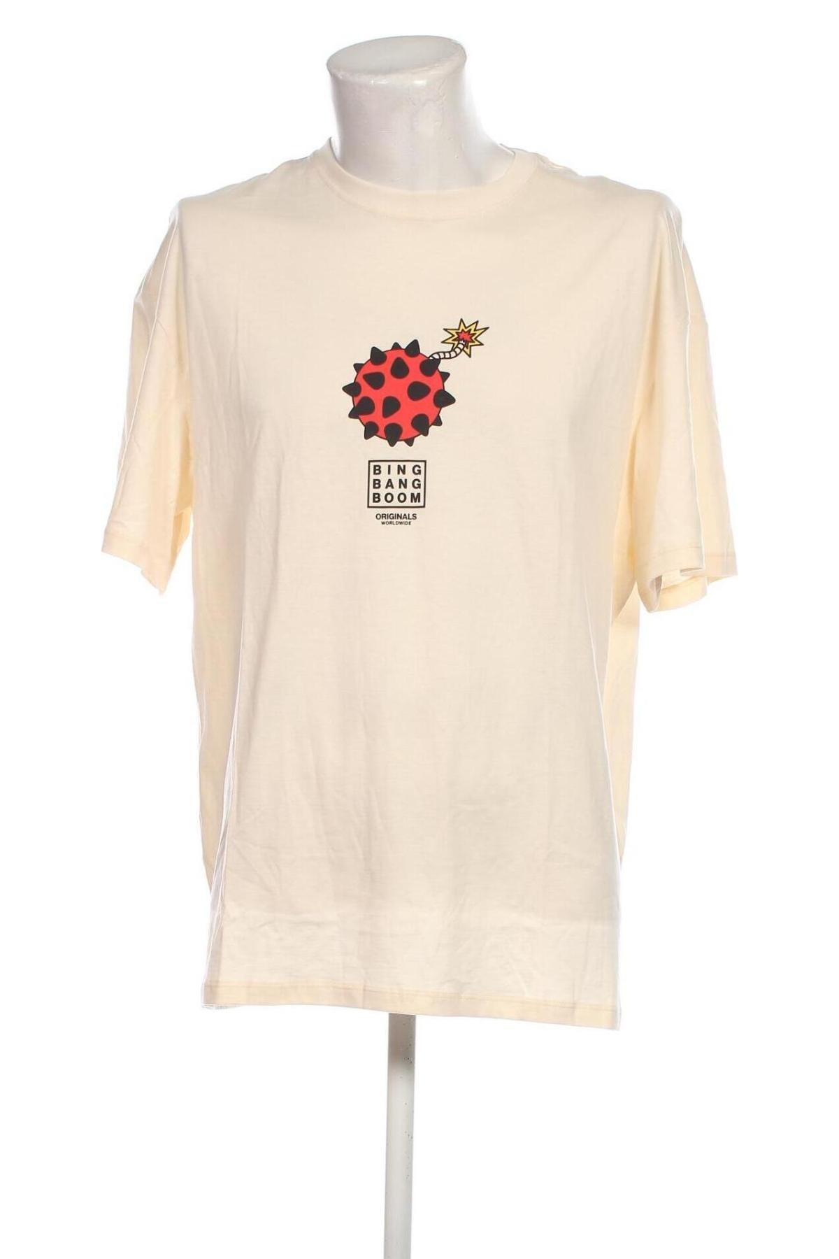 Herren T-Shirt Jack & Jones, Größe XL, Farbe Ecru, Preis € 21,65