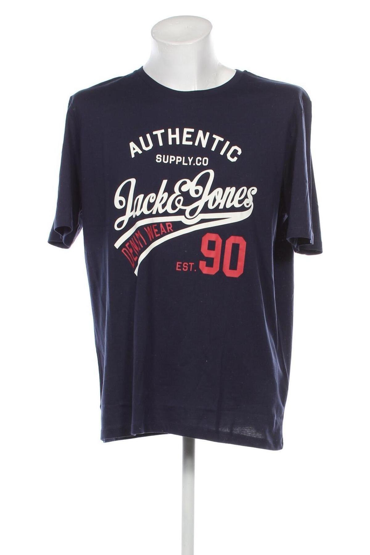 Мъжка тениска Jack & Jones, Размер XXL, Цвят Син, Цена 42,00 лв.