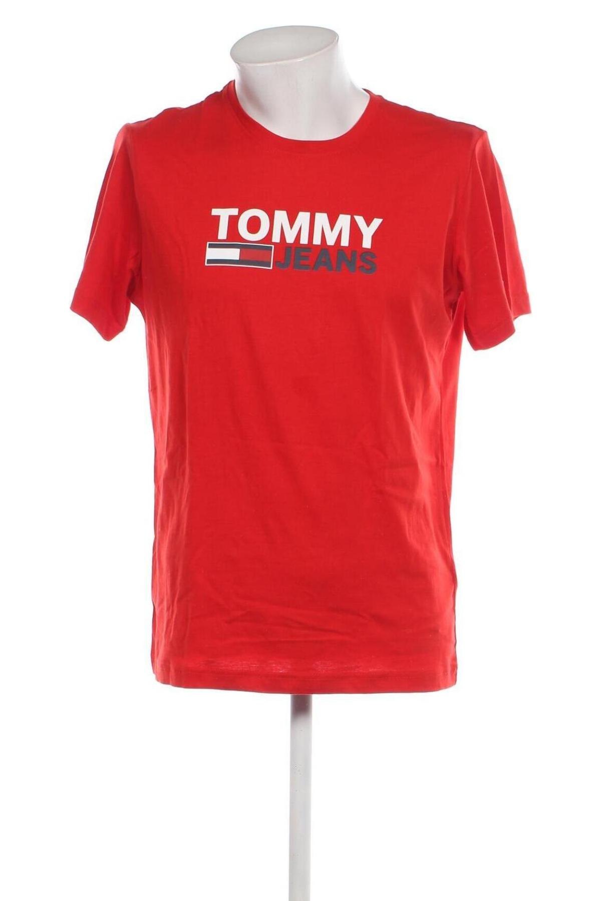 Męski T-shirt Tommy Jeans, Rozmiar M, Kolor Czerwony, Cena 184,72 zł