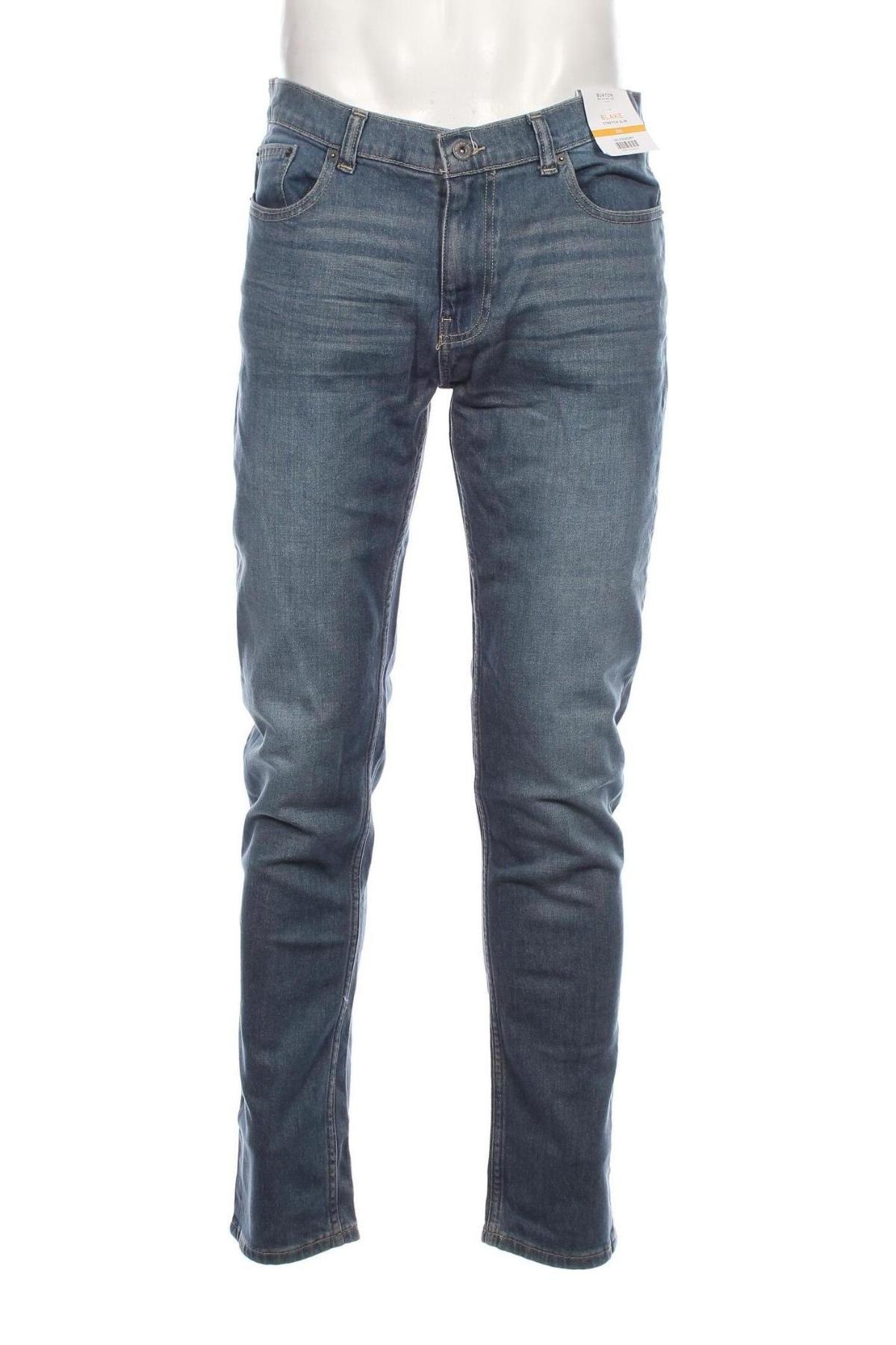 Męskie jeansy Burton of London, Rozmiar L, Kolor Niebieski, Cena 155,32 zł
