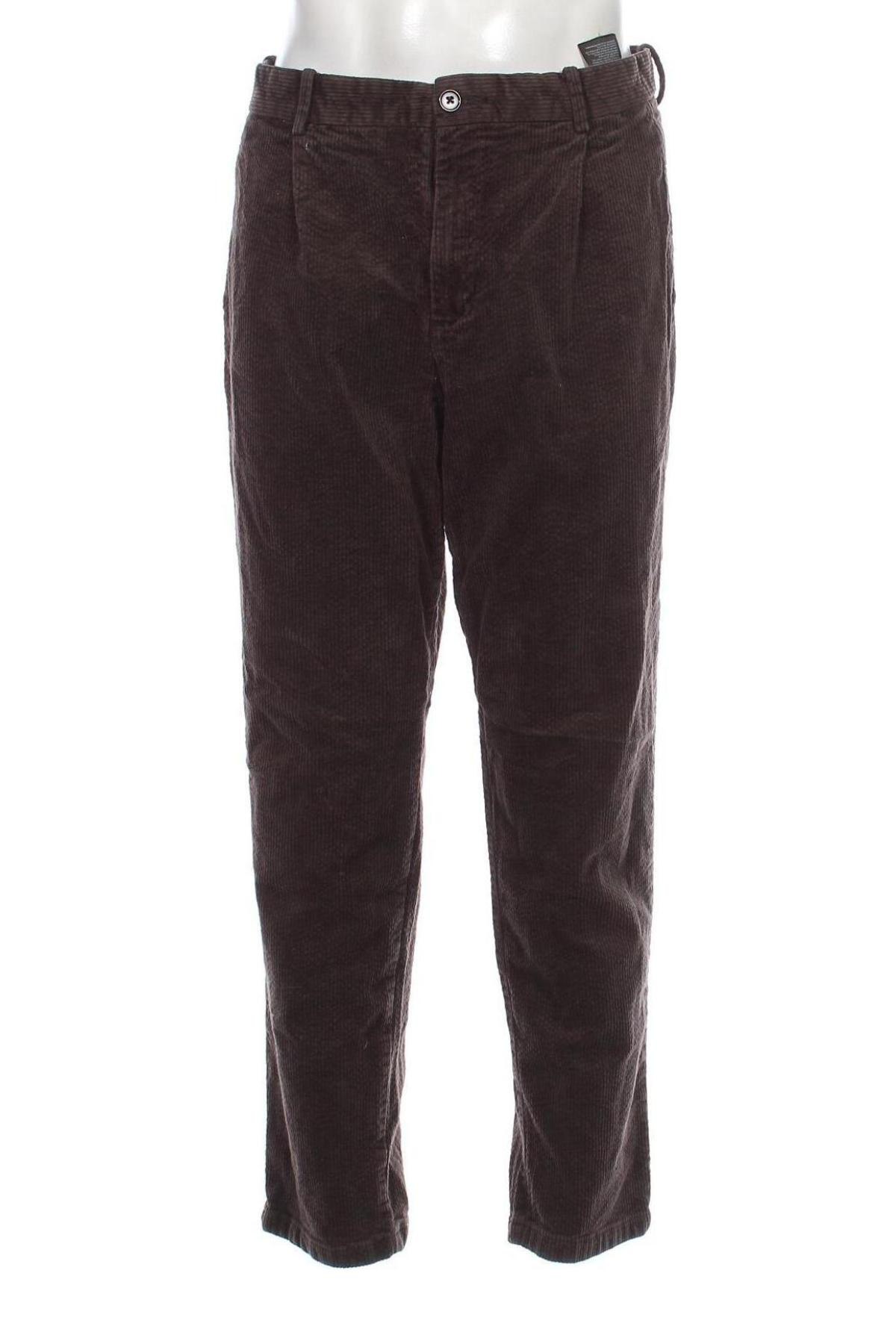 Pantaloni raiați de bărbați H&M, Mărime L, Culoare Maro, Preț 28,62 Lei