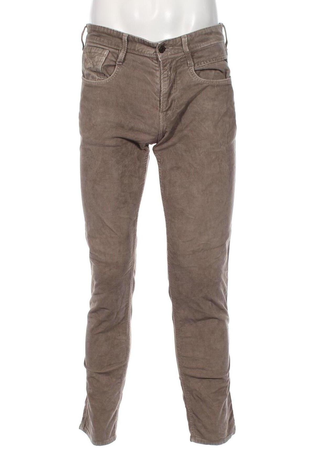 Pantaloni raiați de bărbați Replay, Mărime M, Culoare Bej, Preț 157,90 Lei