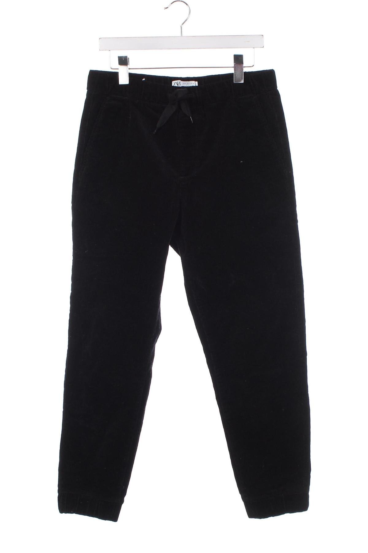 Pantaloni raiați de bărbați Zara, Mărime S, Culoare Negru, Preț 31,09 Lei