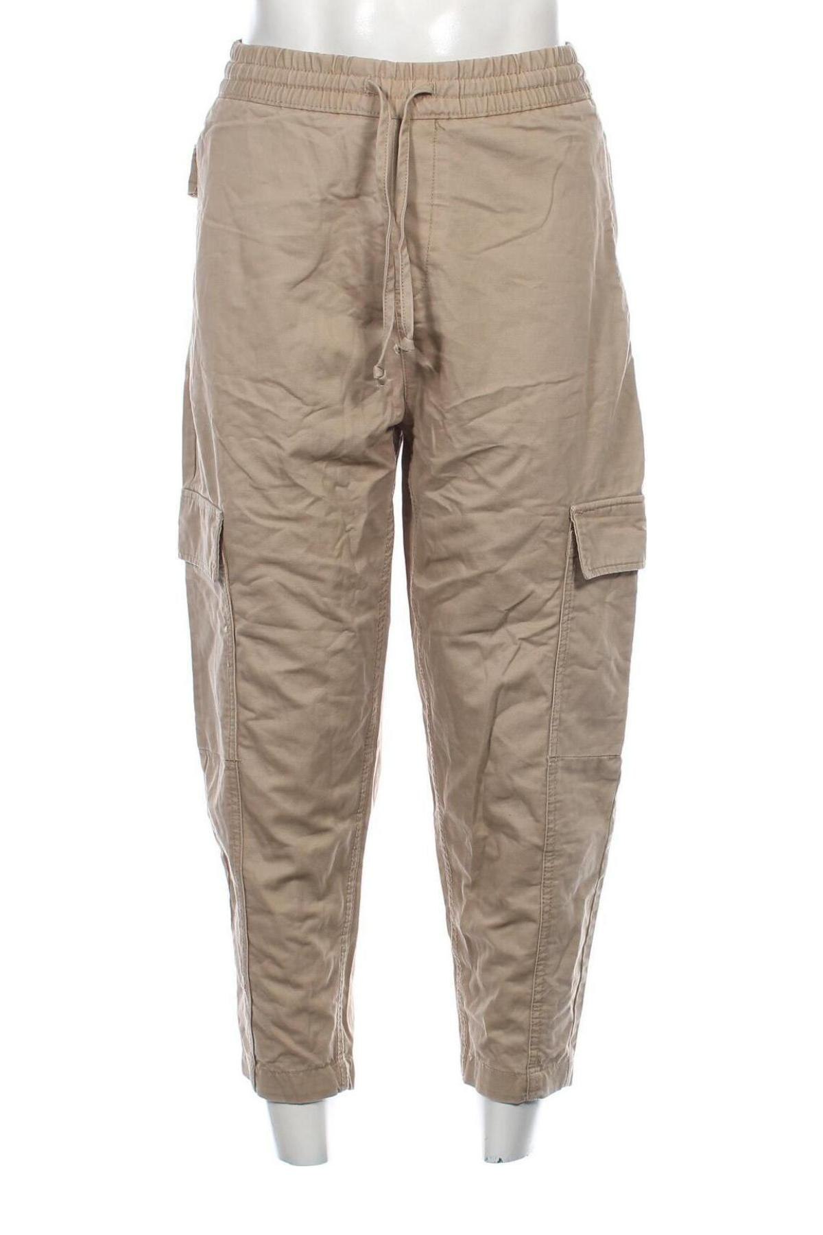 Мъжки панталон Bershka, Размер M, Цвят Бежов, Цена 29,00 лв.