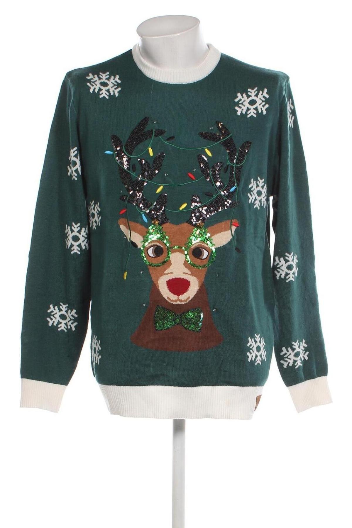 Мъжки пуловер, Размер M, Цвят Зелен, Цена 15,66 лв.
