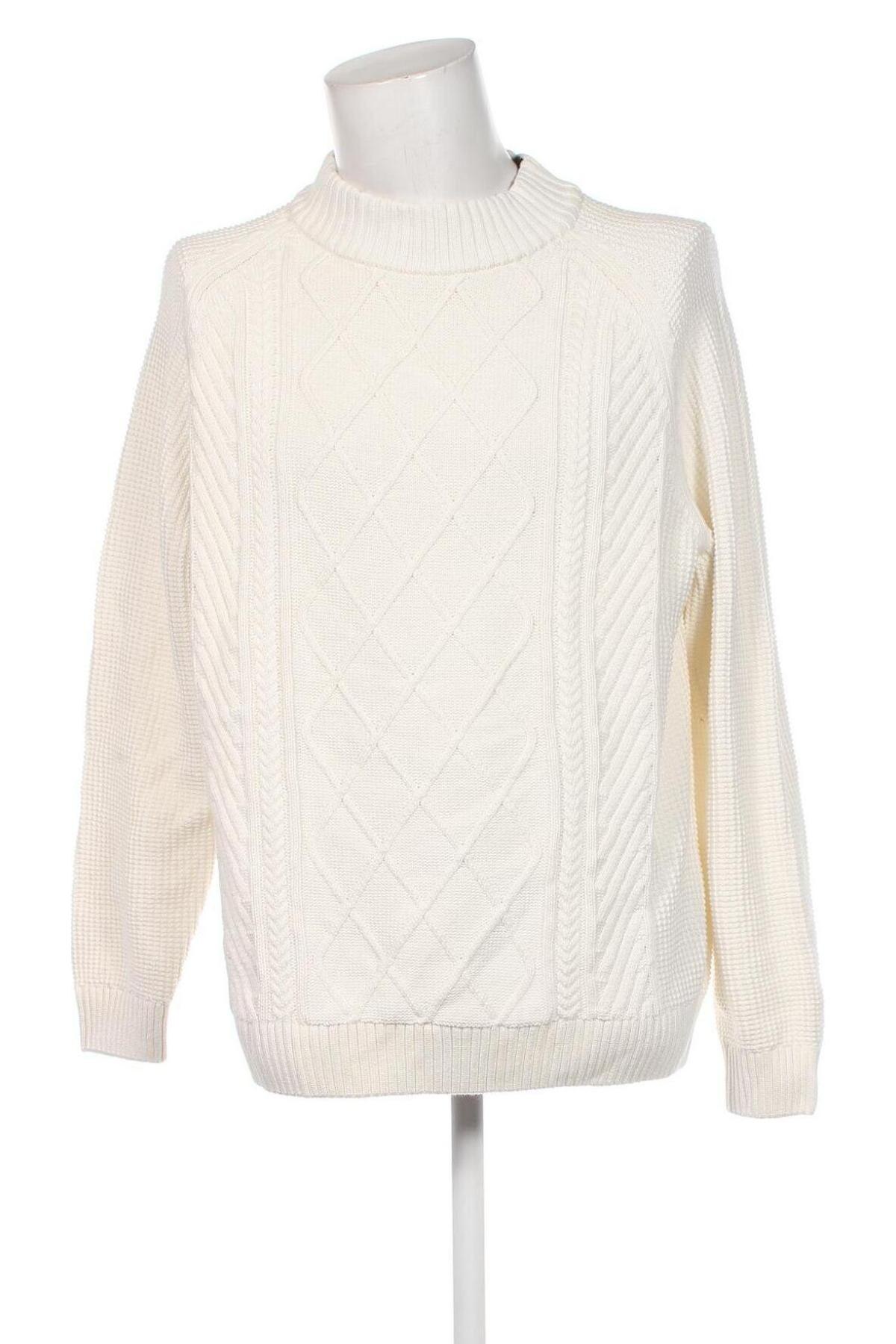 Мъжки пуловер C&A, Размер XXL, Цвят Бял, Цена 17,11 лв.