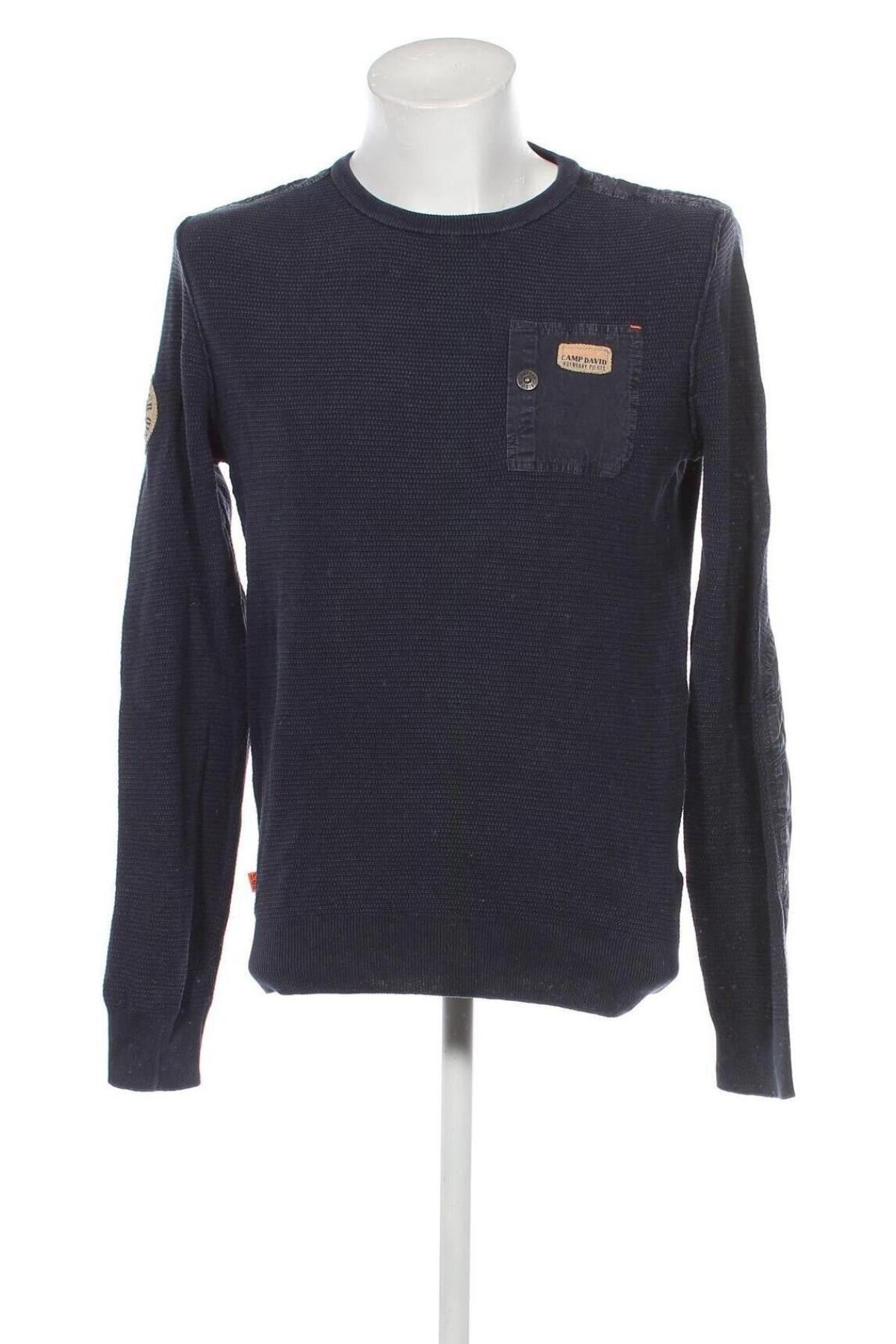 Мъжки пуловер Camp David, Размер L, Цвят Син, Цена 55,80 лв.