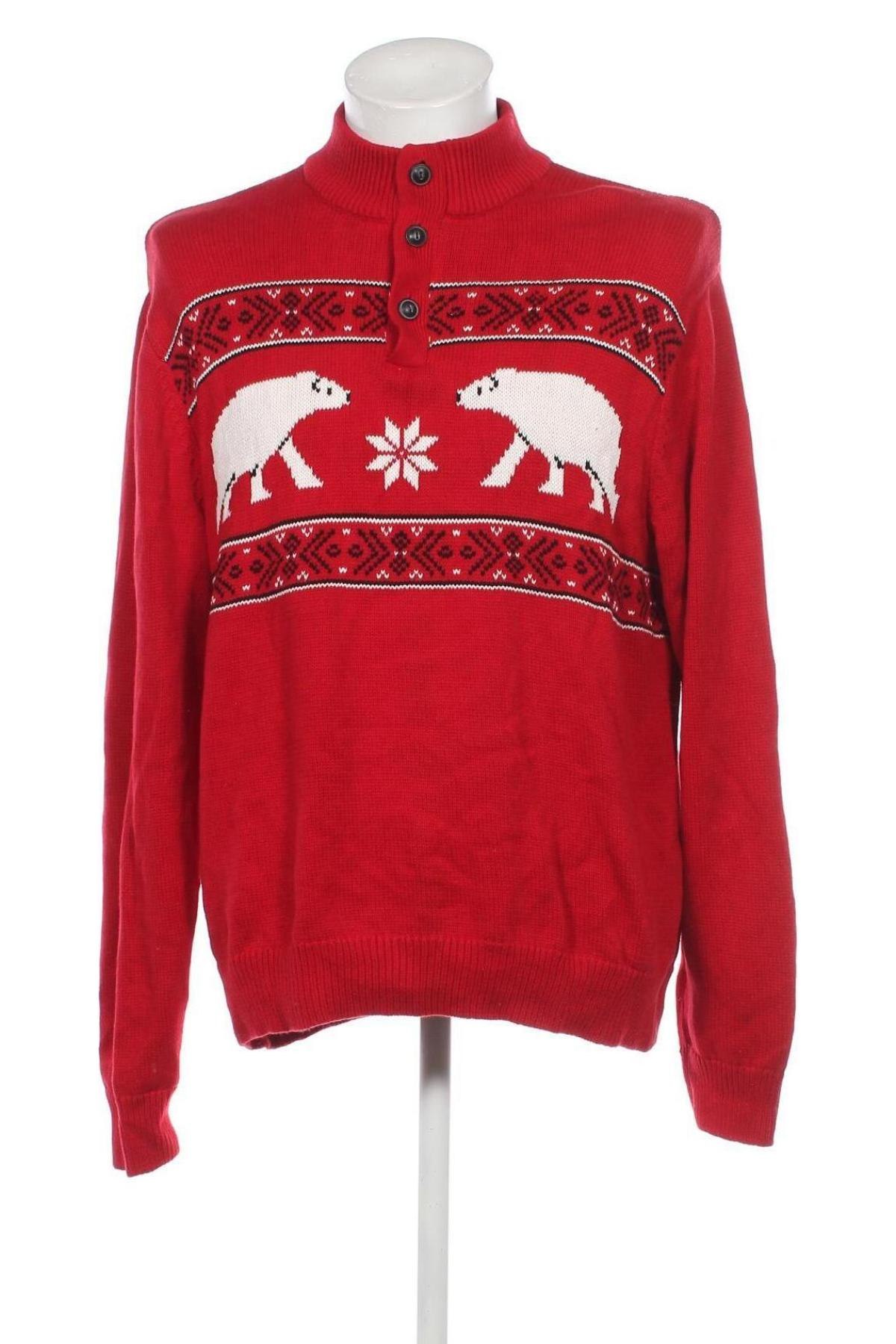 Ανδρικό πουλόβερ Chaps, Μέγεθος XL, Χρώμα Κόκκινο, Τιμή 11,12 €
