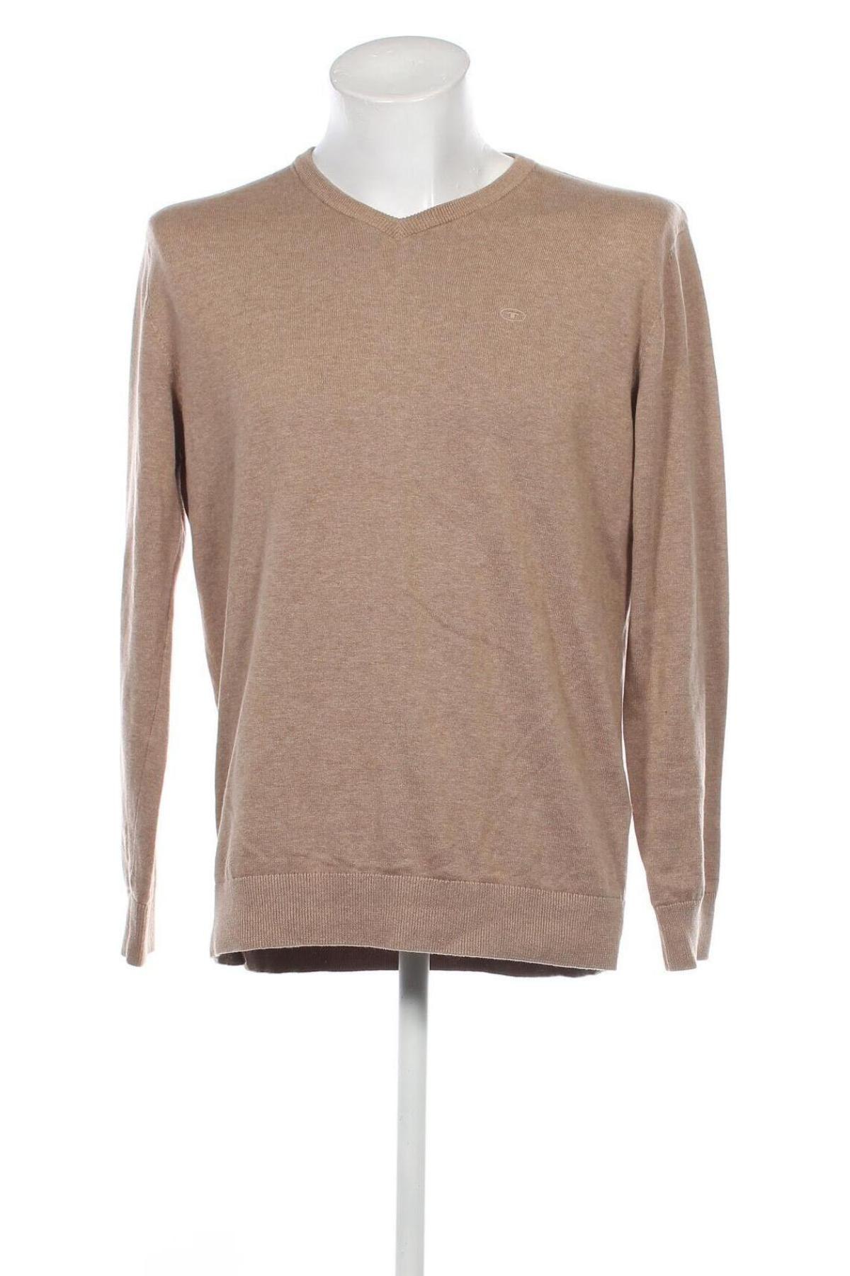 Мъжки пуловер Tom Tailor, Размер L, Цвят Бежов, Цена 18,02 лв.