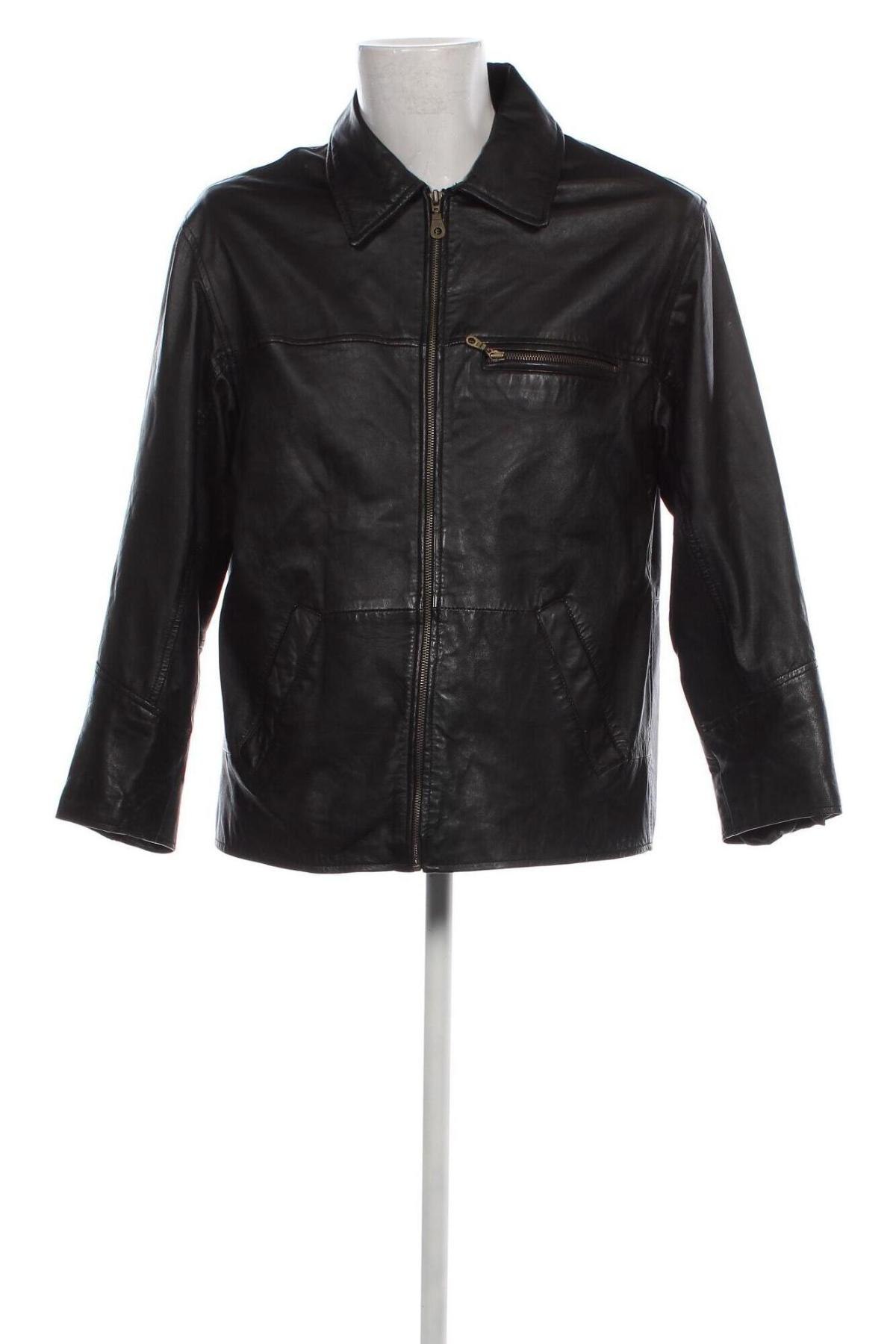 Pánska kožená bunda , Veľkosť L, Farba Čierna, Cena  45,50 €
